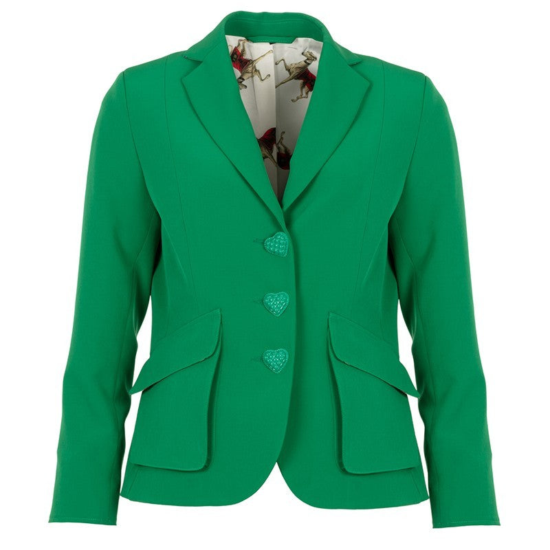 MAIDEN LANE Blazer HELEN grün mit Herzknöpfen