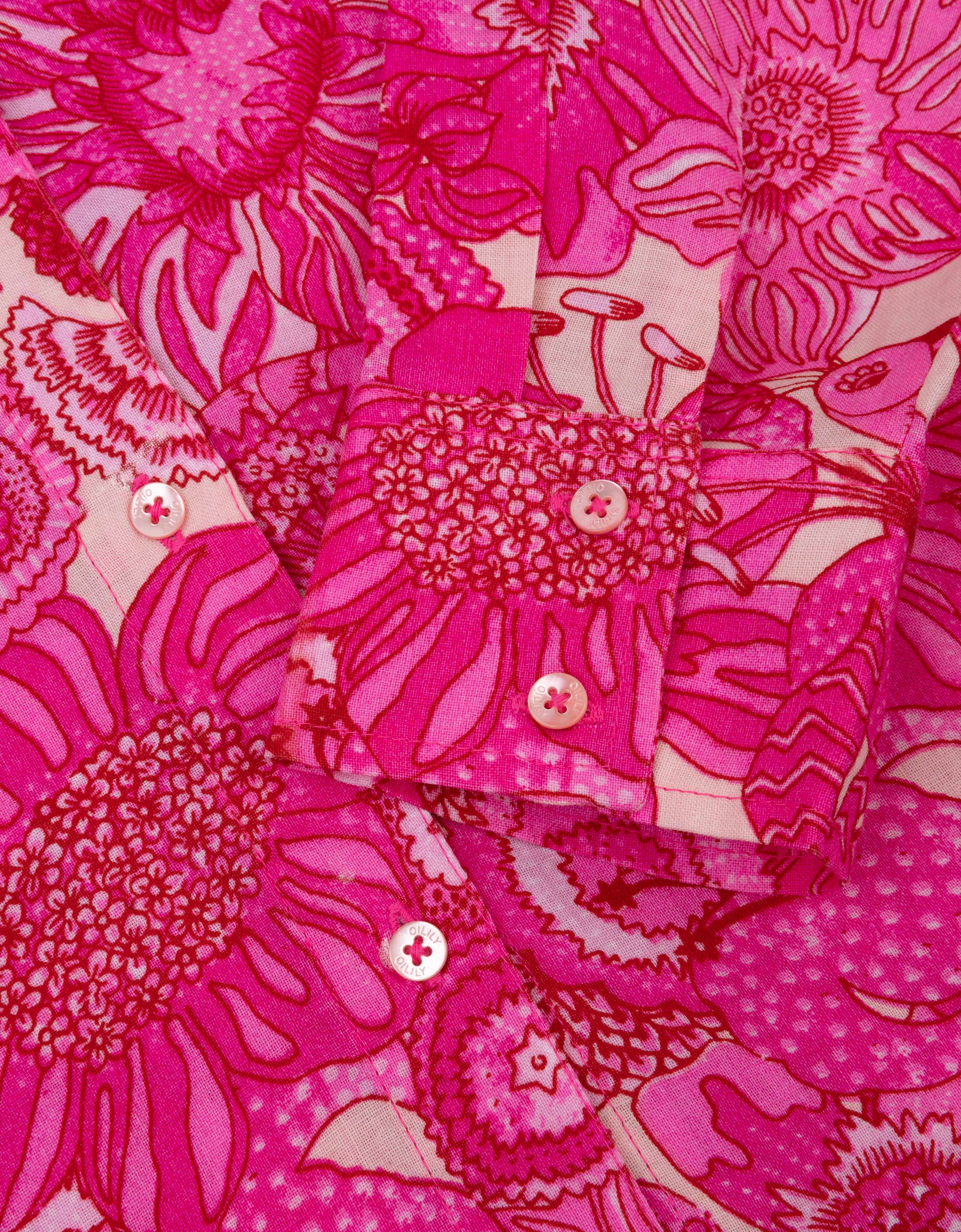 OILILY Leinenbluse PINK FLOWER GARDEN
