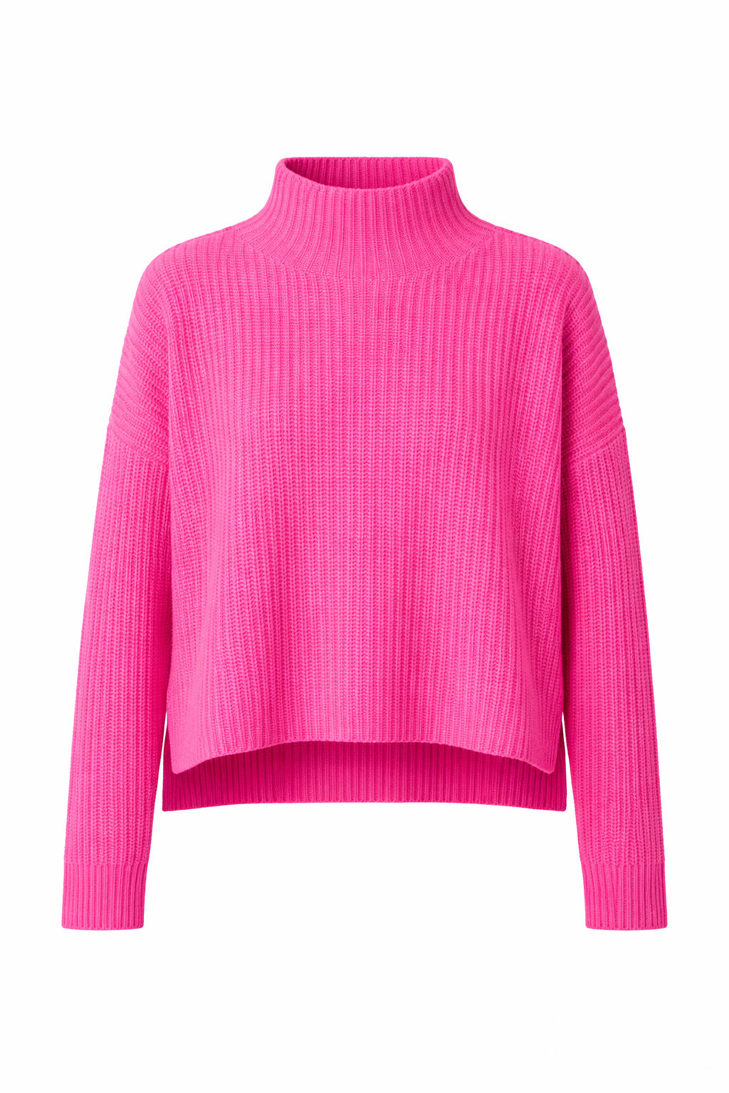 Boxy Cashmerepullover mit Turtleneck in 3 Knallfarben
