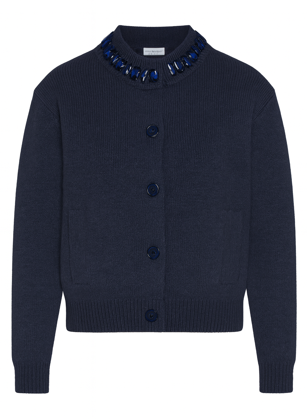 Rundhals-Cardigan mit STRASS