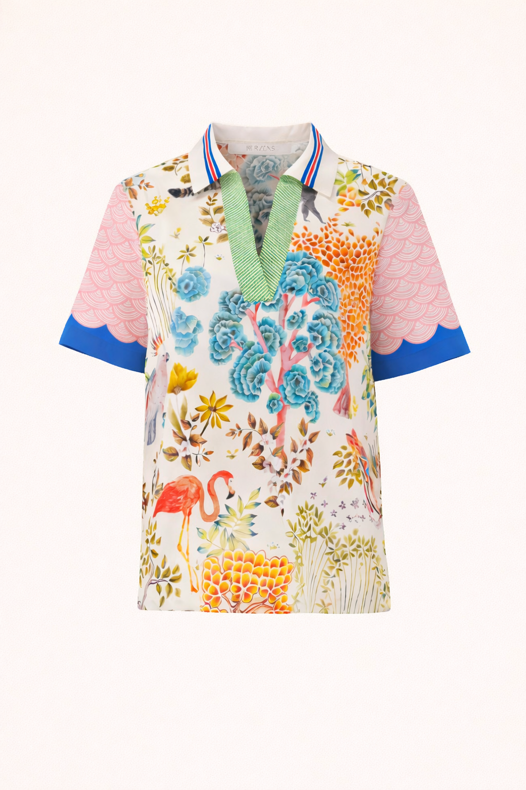 Shirtbluse mit exotischem "Flora&Fauna" Print