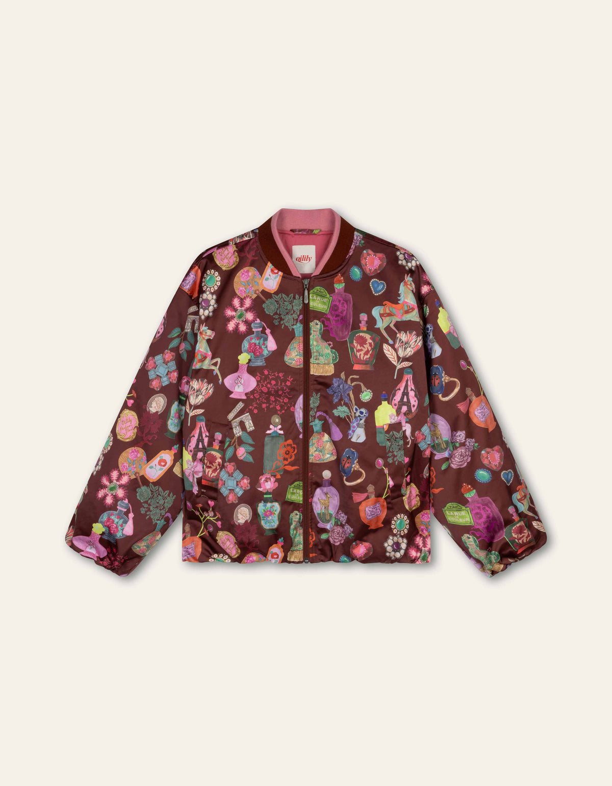 Blouson-Jacke "LA RUE DE COULEURS" braun gemustert