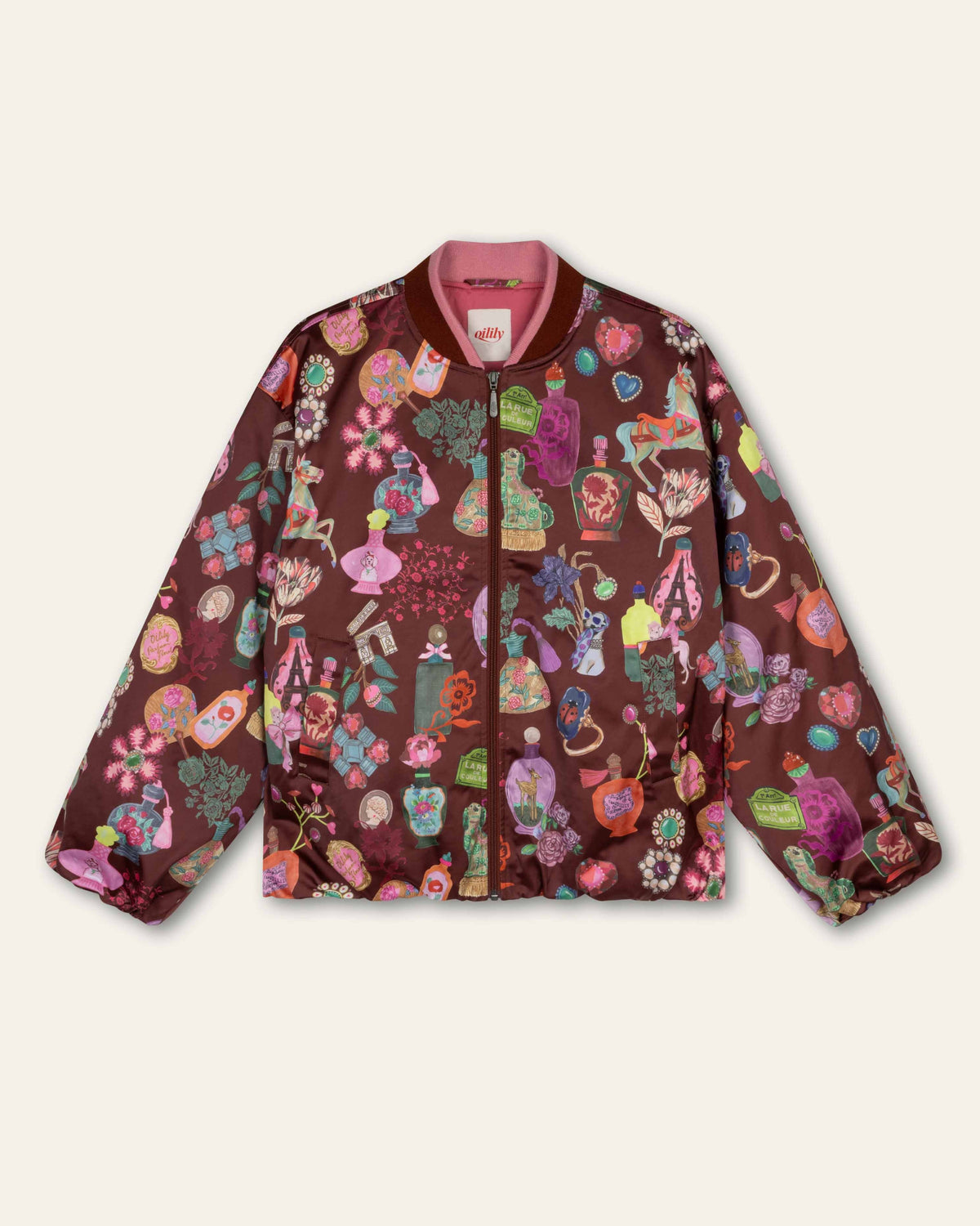Blouson-Jacke "LA RUE DE COULEURS" braun gemustert