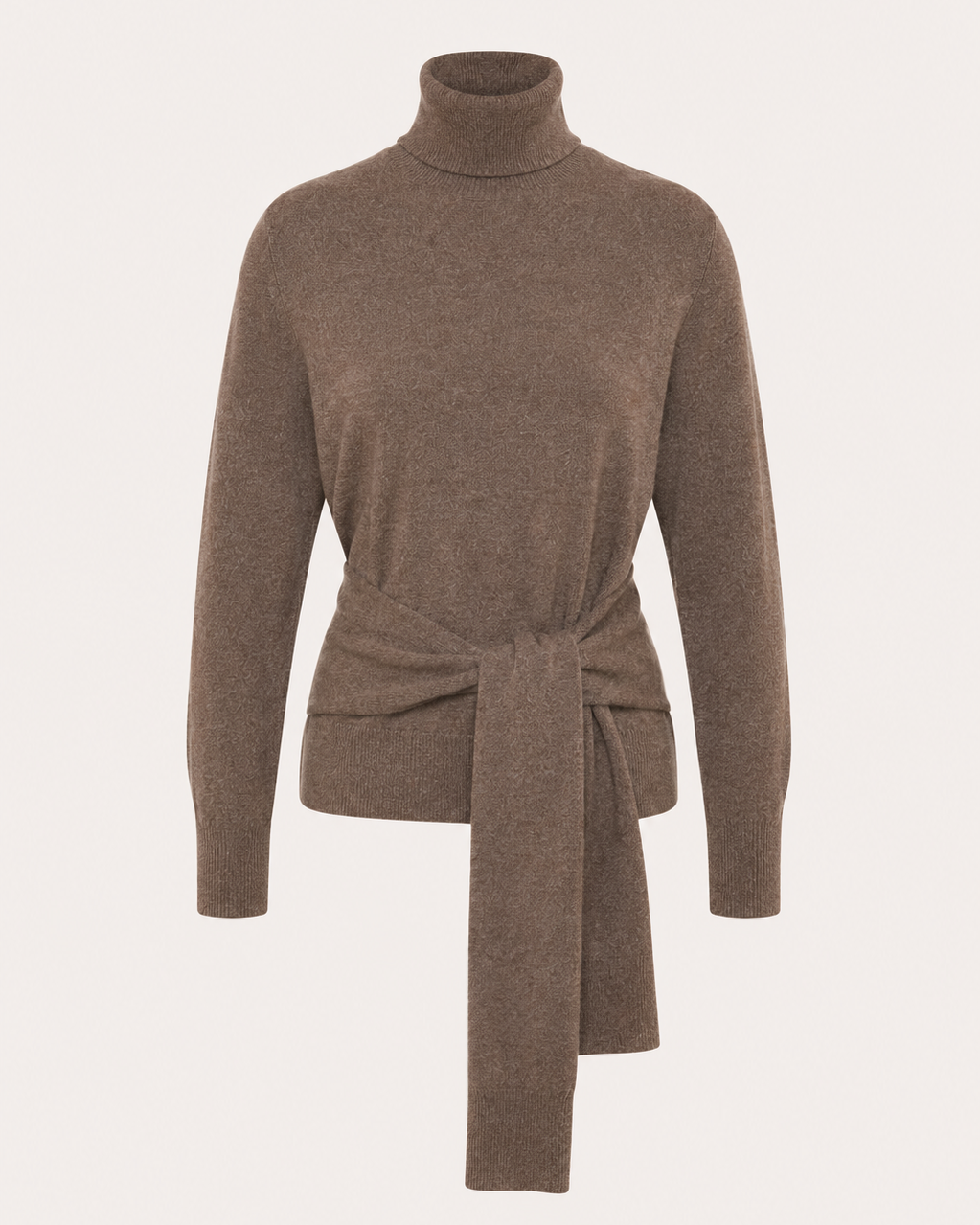 Taillierter Rollkragen-Pullover mit "Cacheur"
