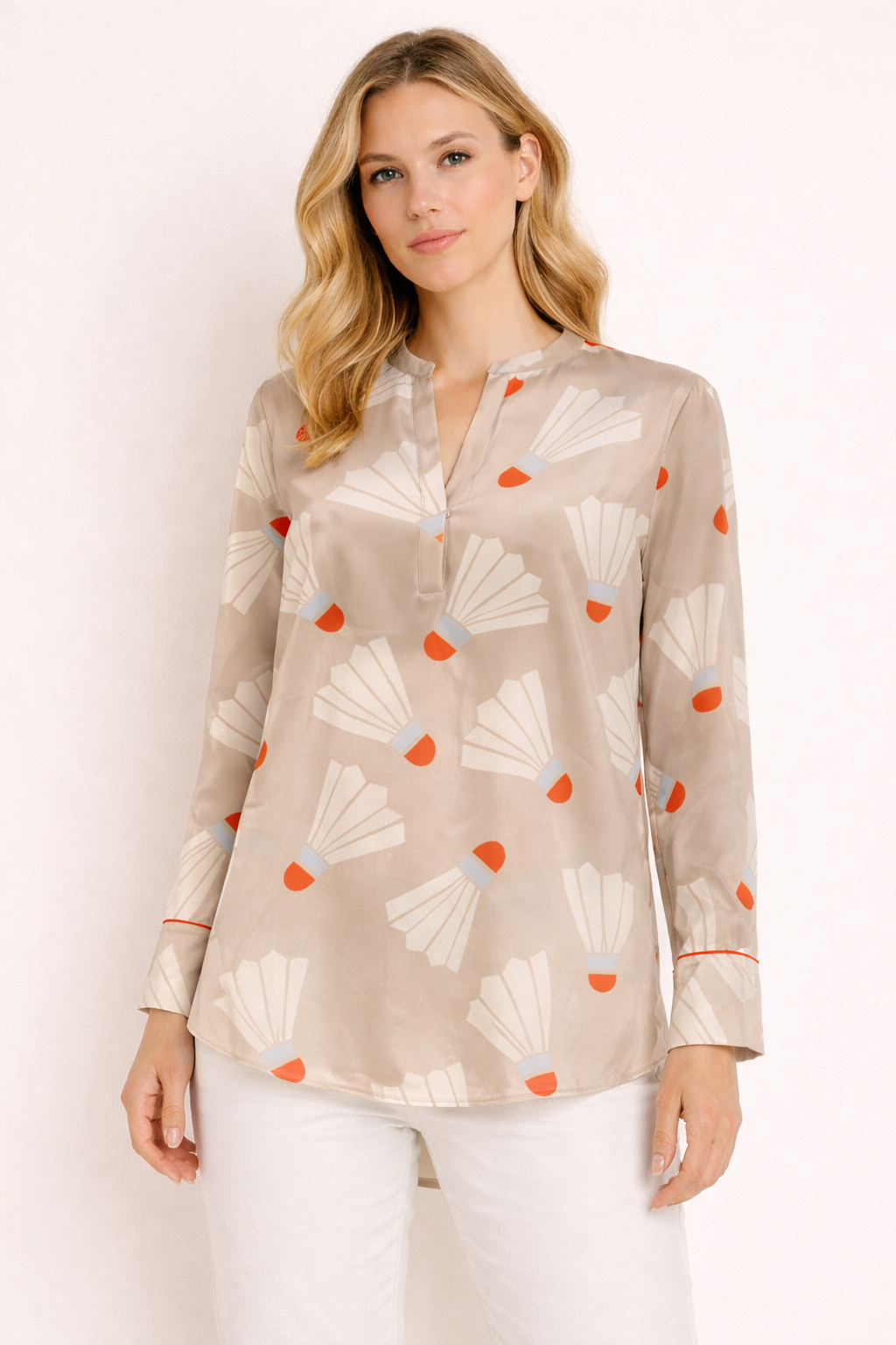 Seidenbluse "Federball"