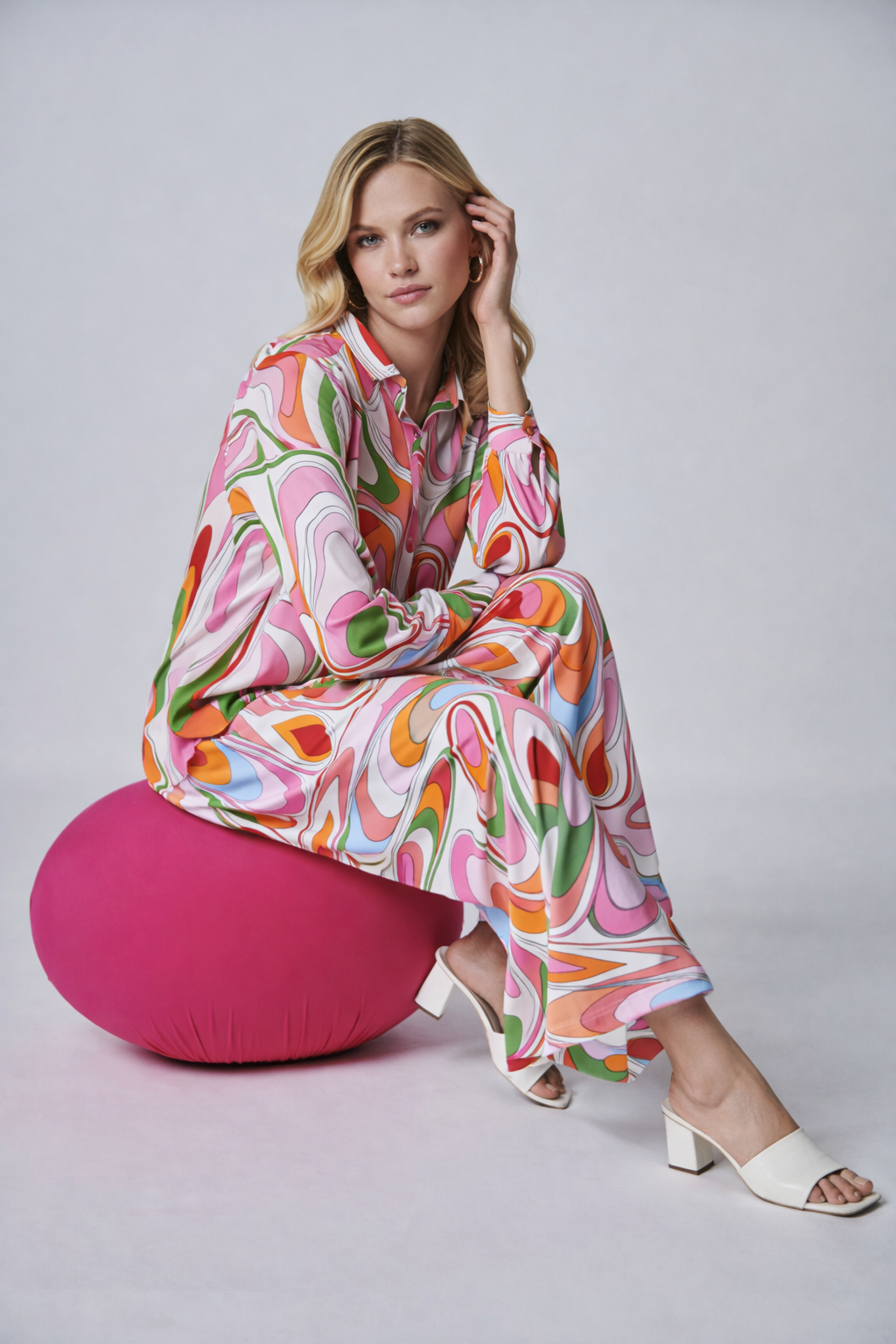 Superstretch-Tuchhose mit Puccidruck