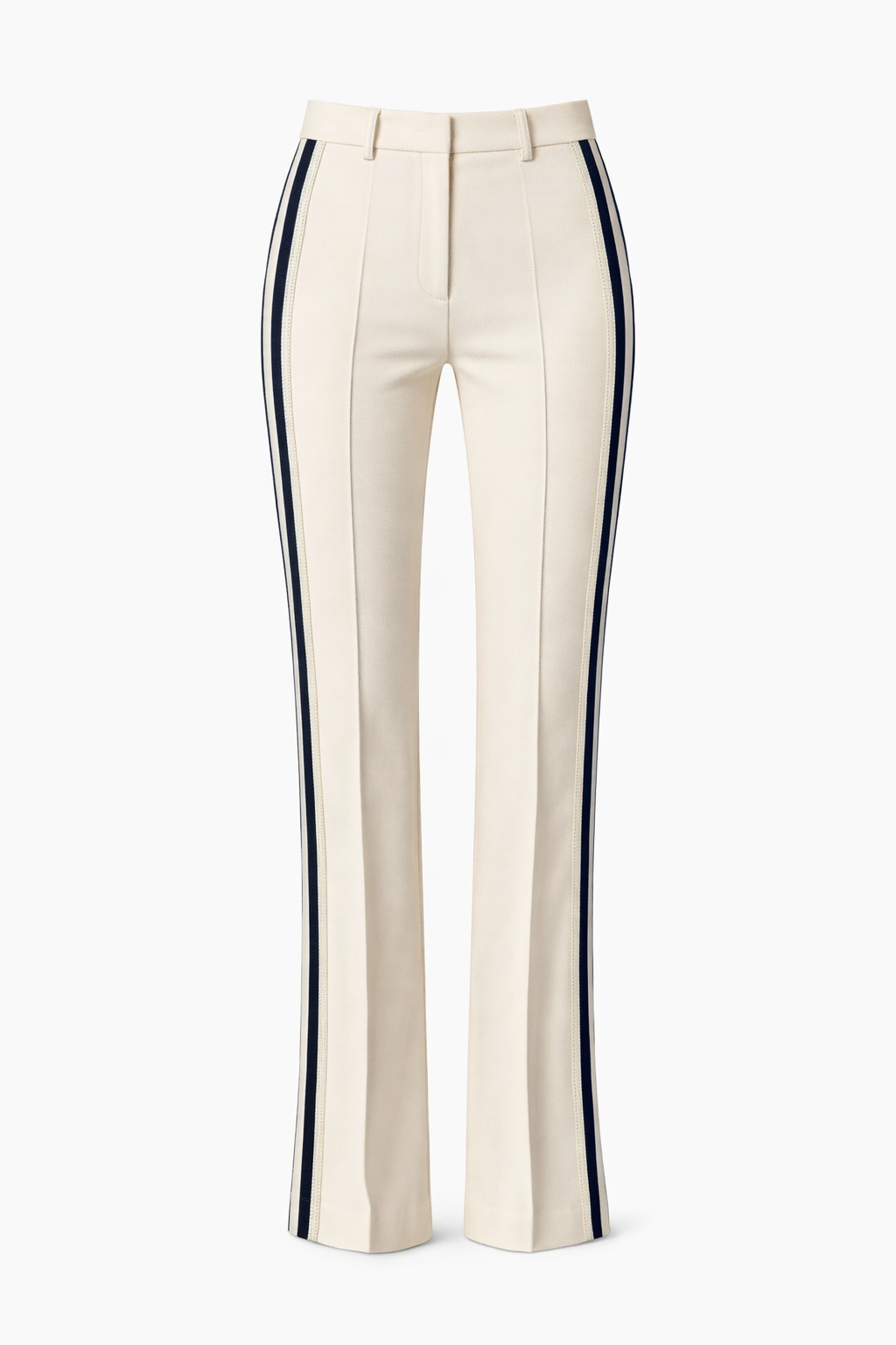 Kick-flared Pants IVY ecru & marine mit Galonstreifen
