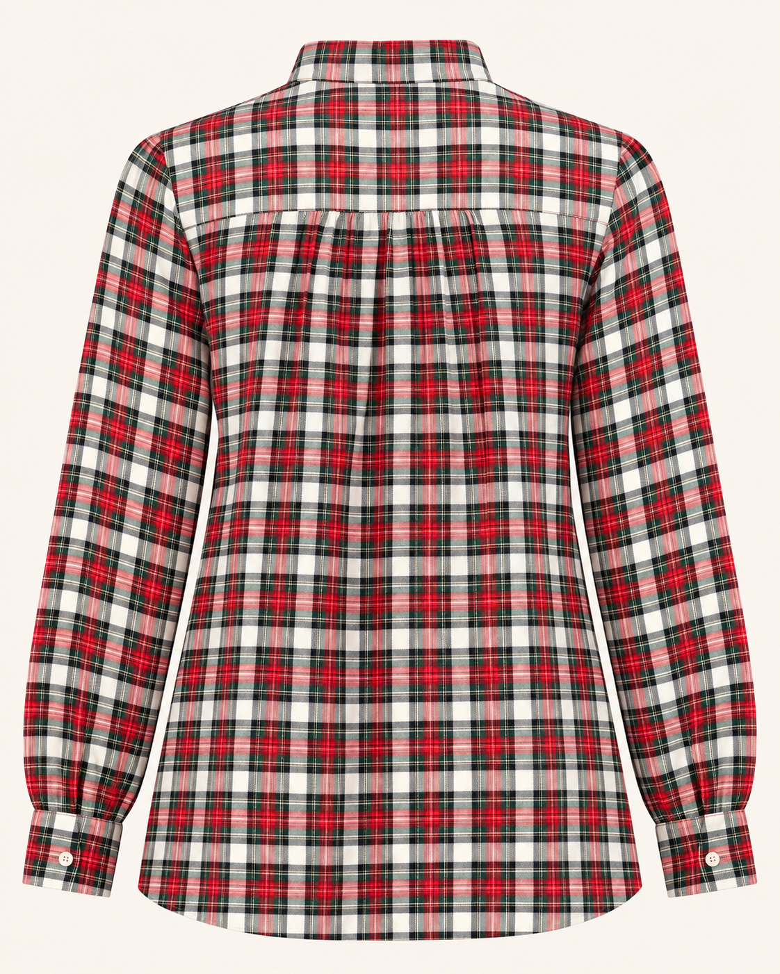 TARTAN Kuschelige Baumwollflanell-Bluse mit Biesen