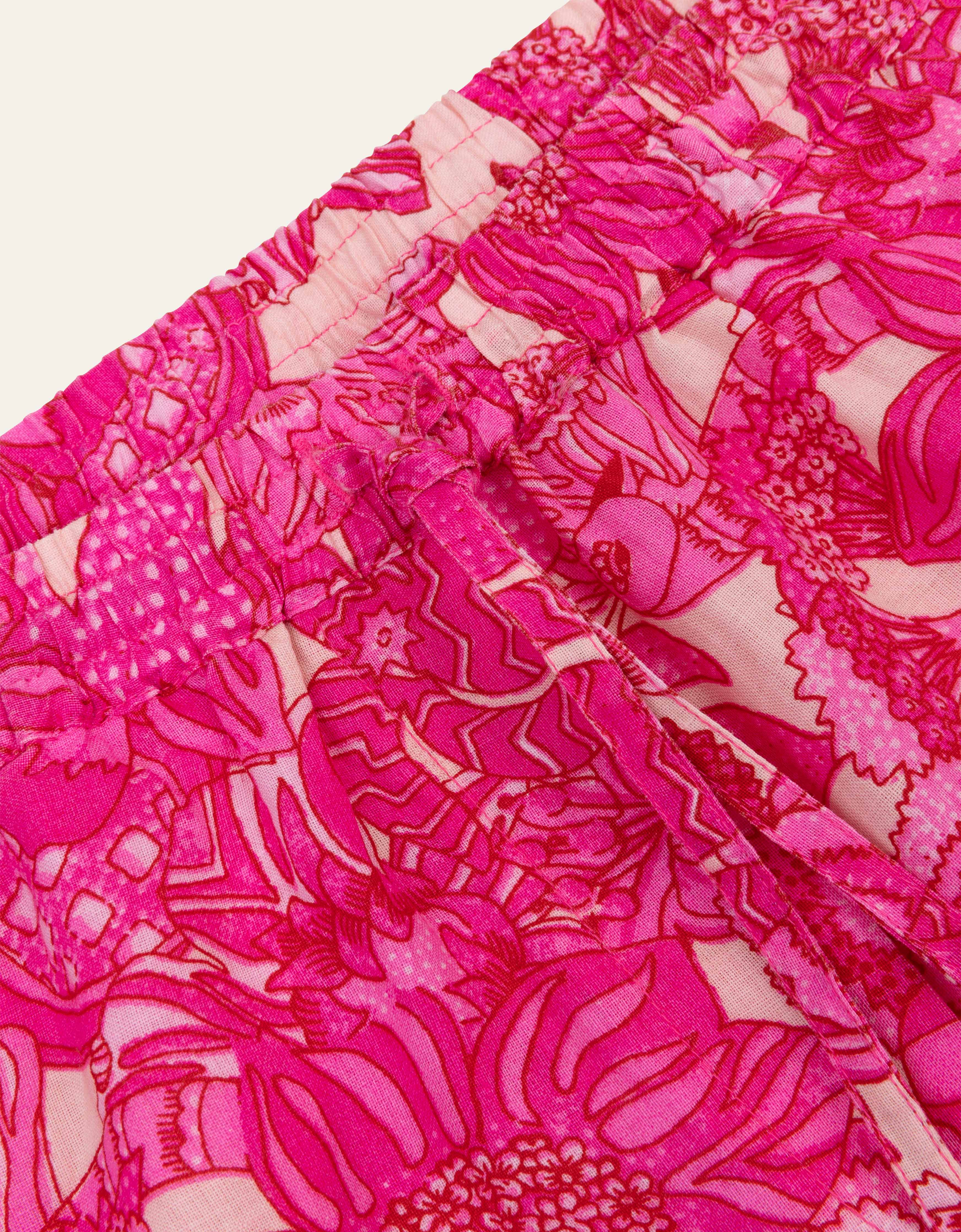 OILILY Leinenhose Wide Leg PINK FLOWER GARDEN