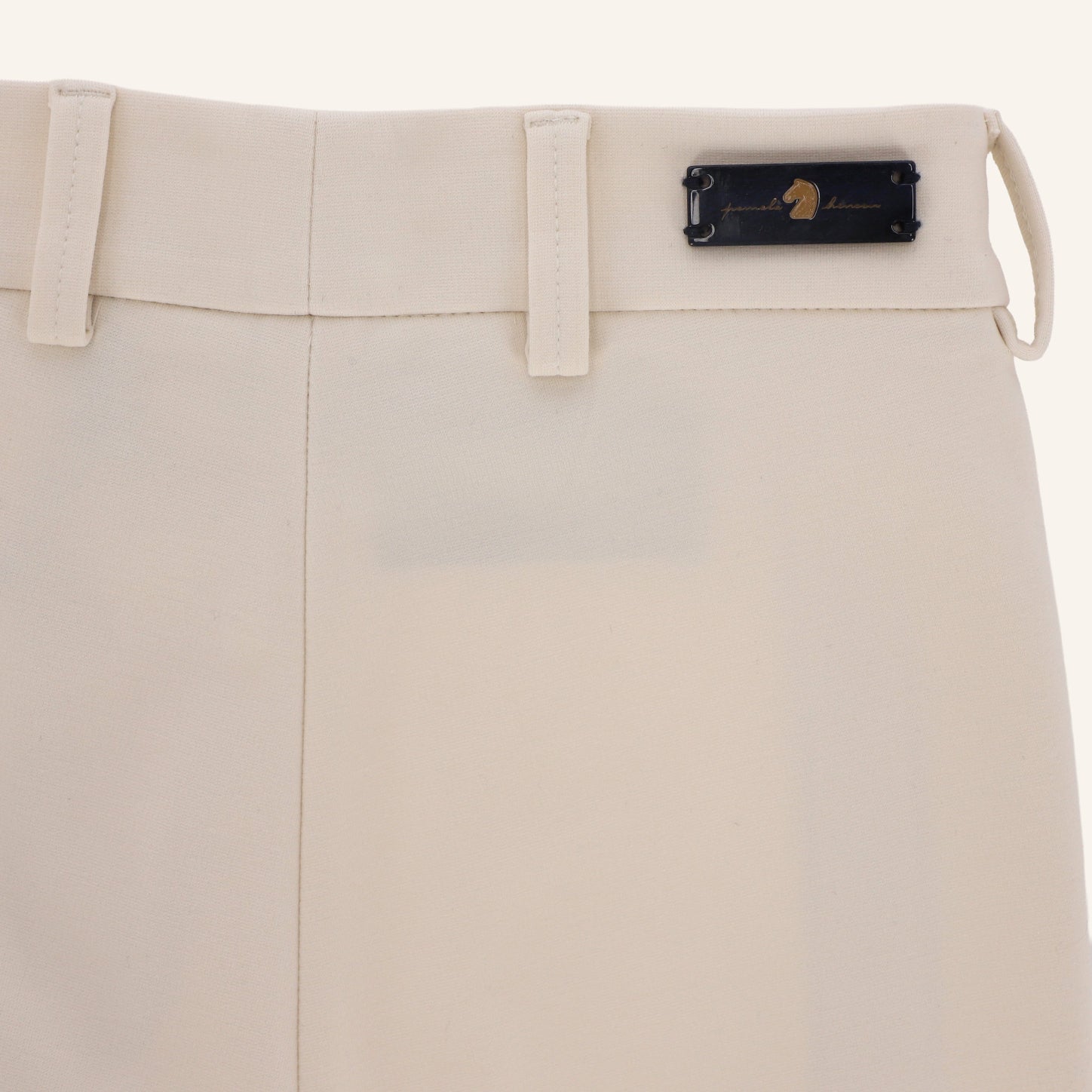 Kick-Flared Jerseyhose Ivy mit hohem Bund und Galonstreifen ecru & marine