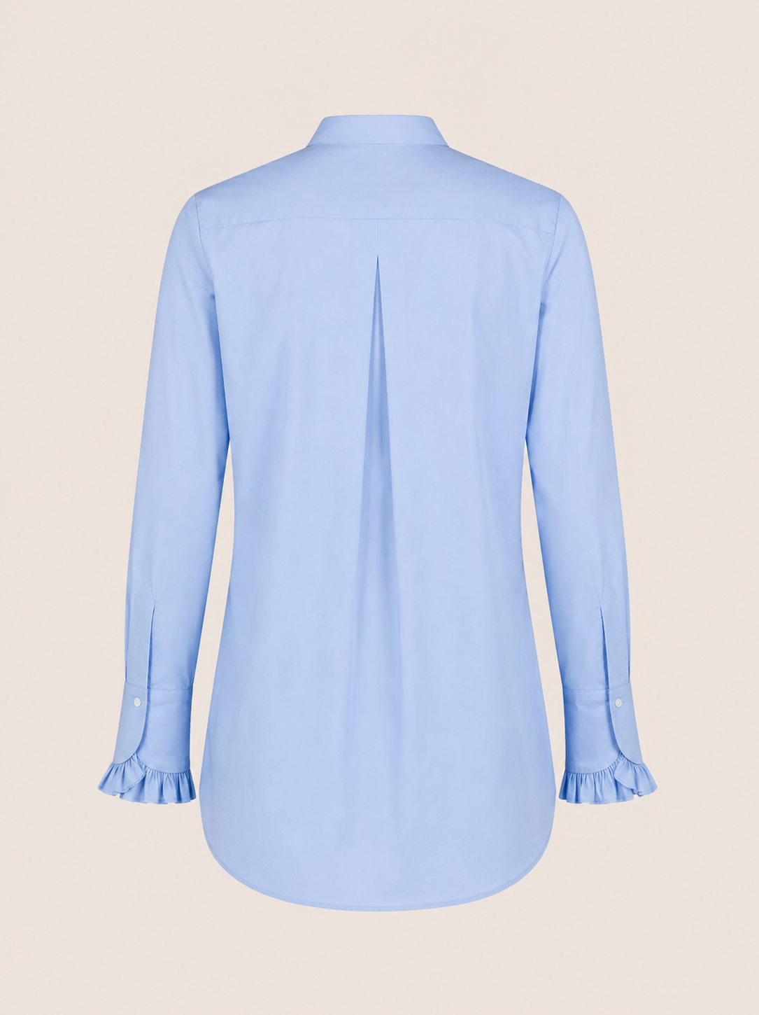 Stretch-Longbluse mit raffiniertem Bubikragen und Manschetten