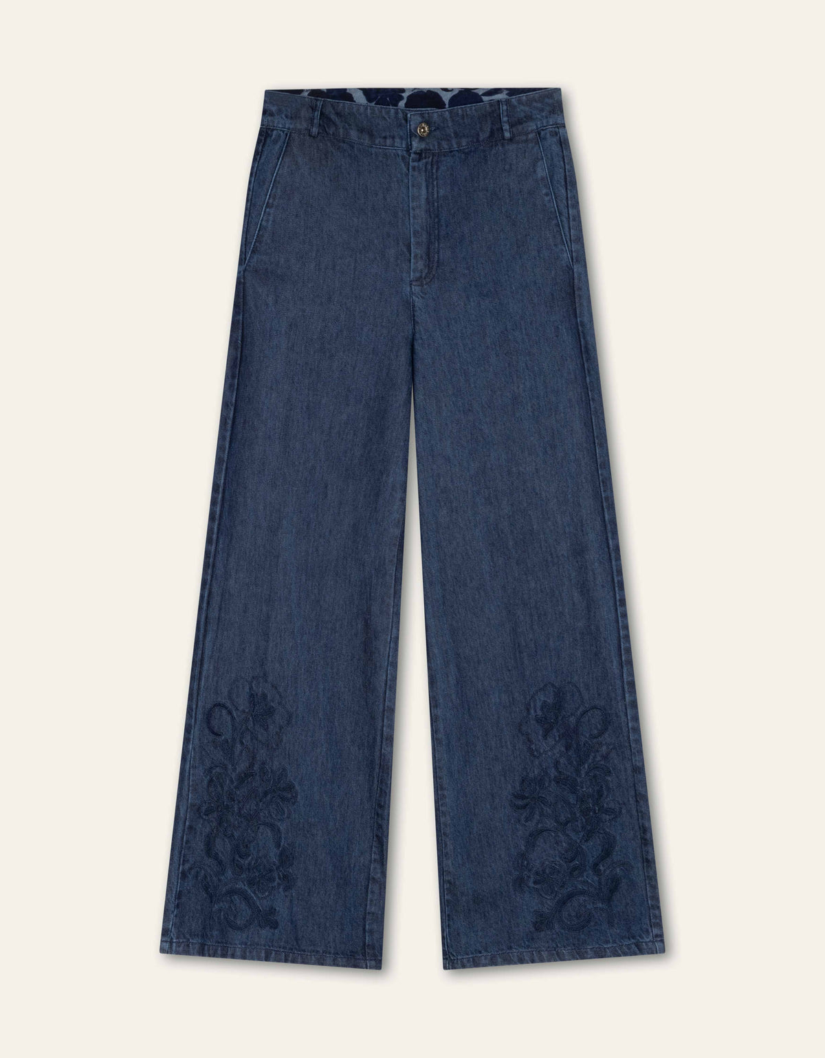 PYLANA Jeans - Wide Leg Denim mit Embroidery