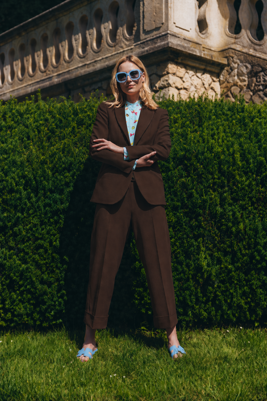 Dunkelbraune 7/8 Culotte-Hose LENI