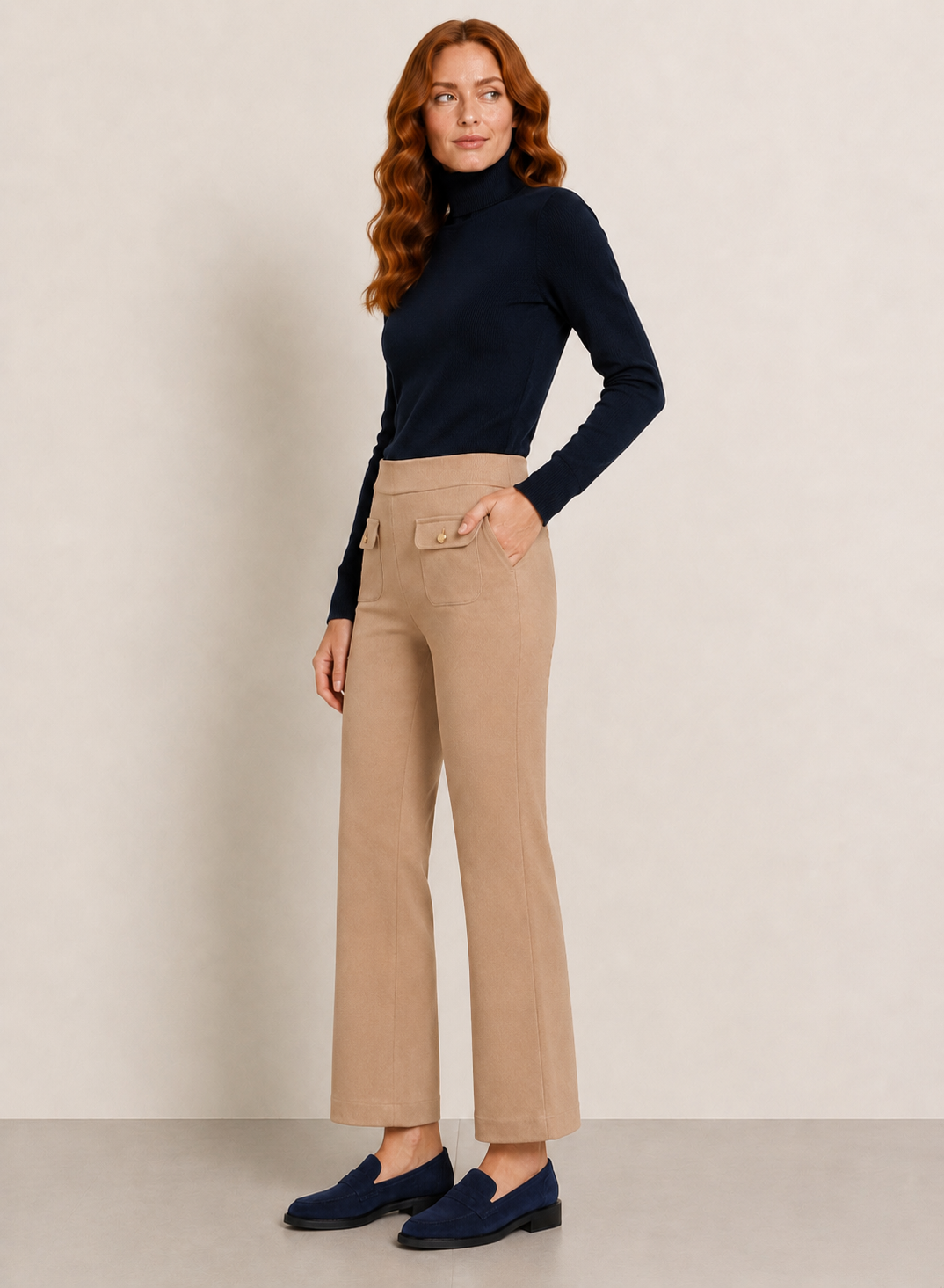 7/8 Hose NANETTE GOLD Kick-Flared Italian Jersey