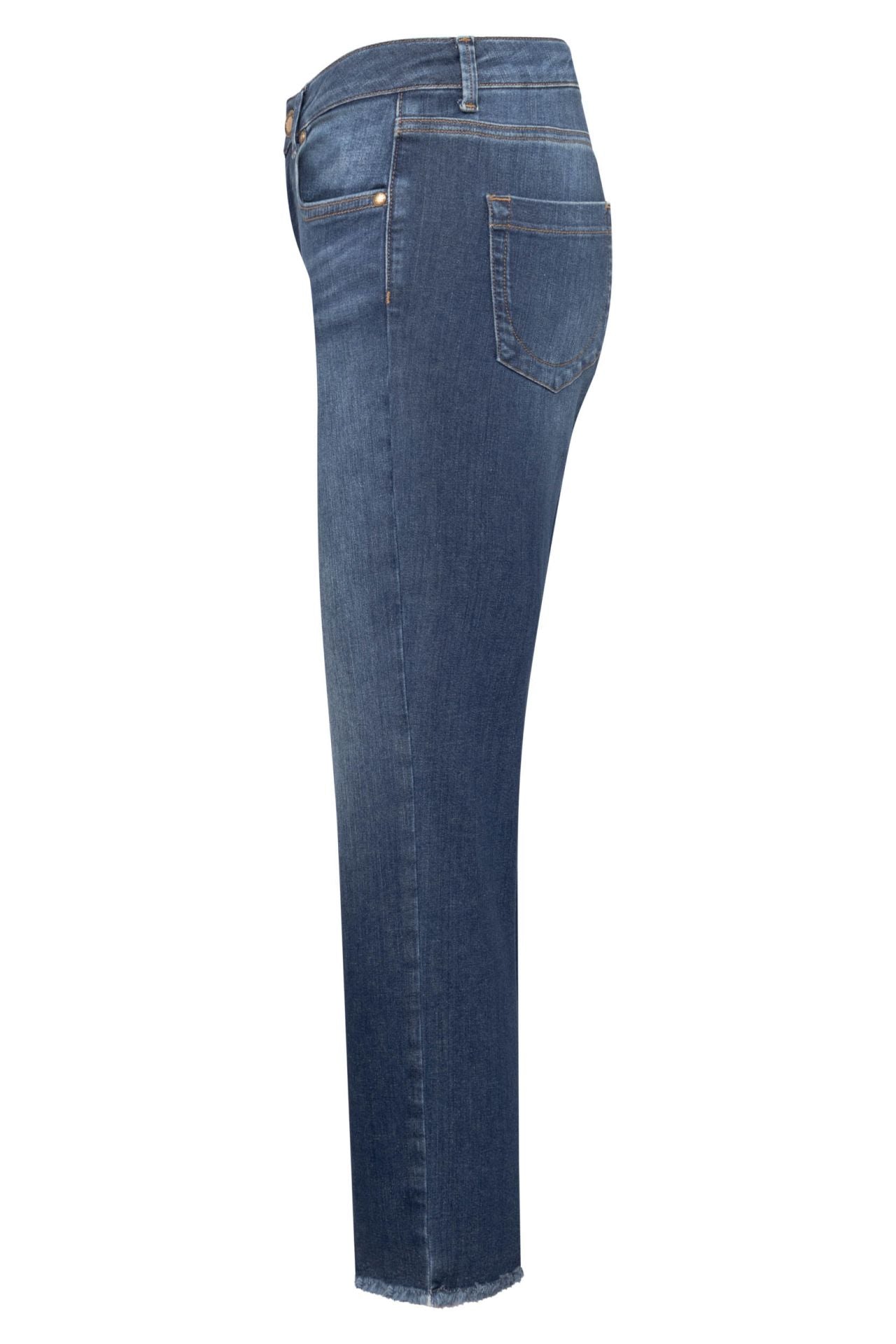 7/8 Stretch-Jeans CLAIRE mit Fransensaum