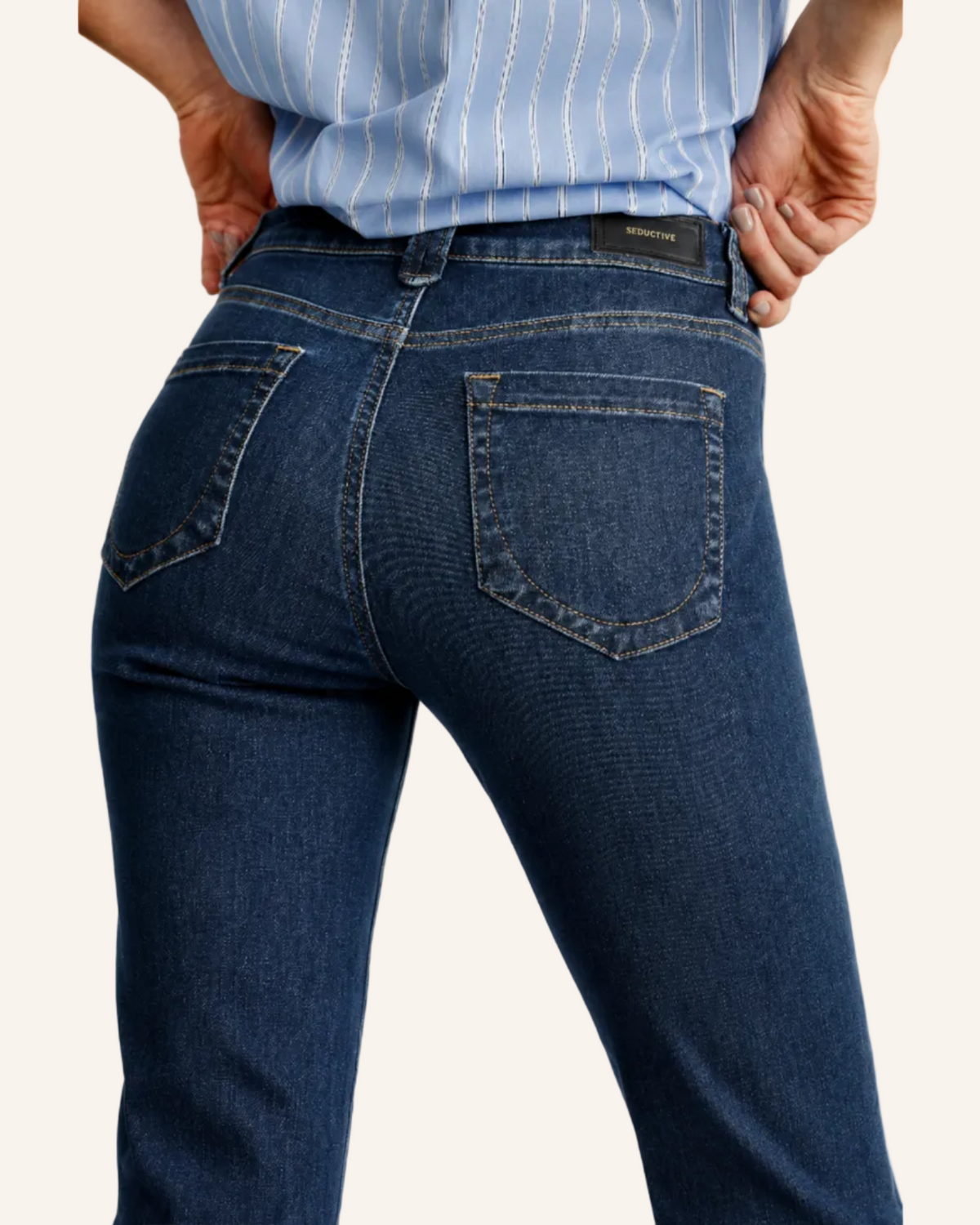 7/8 Stretch-Jeans CLAIRE mit Fransensaum