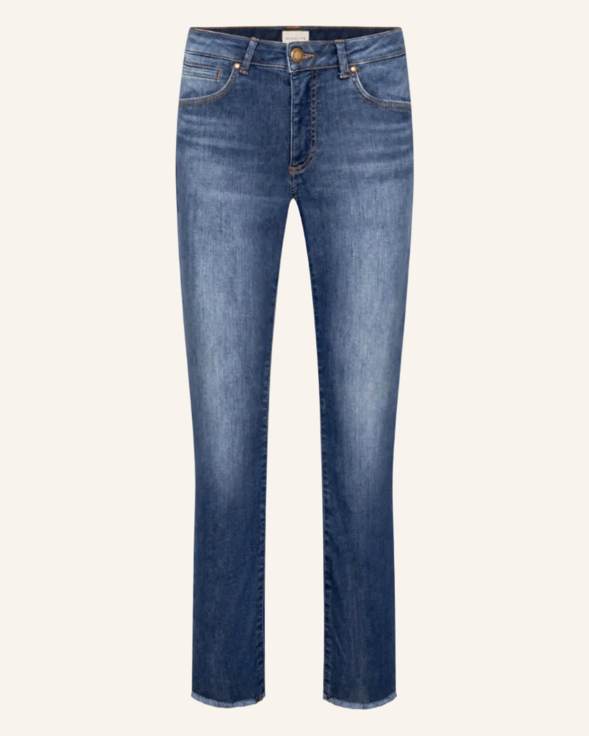 7/8 Stretch-Jeans CLAIRE mit Fransensaum