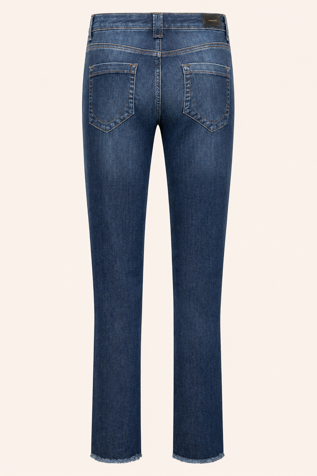 7/8 Stretch-Jeans CLAIRE mit Fransensaum