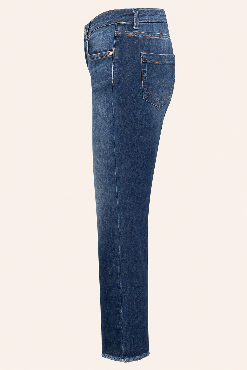 7/8 Stretch-Jeans CLAIRE mit Fransensaum