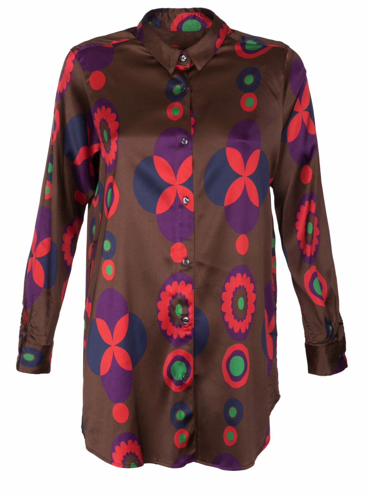 MADE BY LA CASA-Longbluse VISKOSE gemustert
