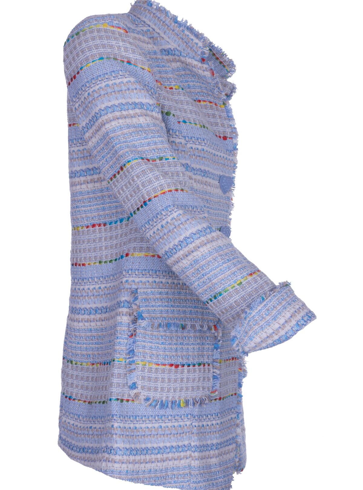 MAIDEN LANE Sommer-Bouclé Longblazer jeansblau