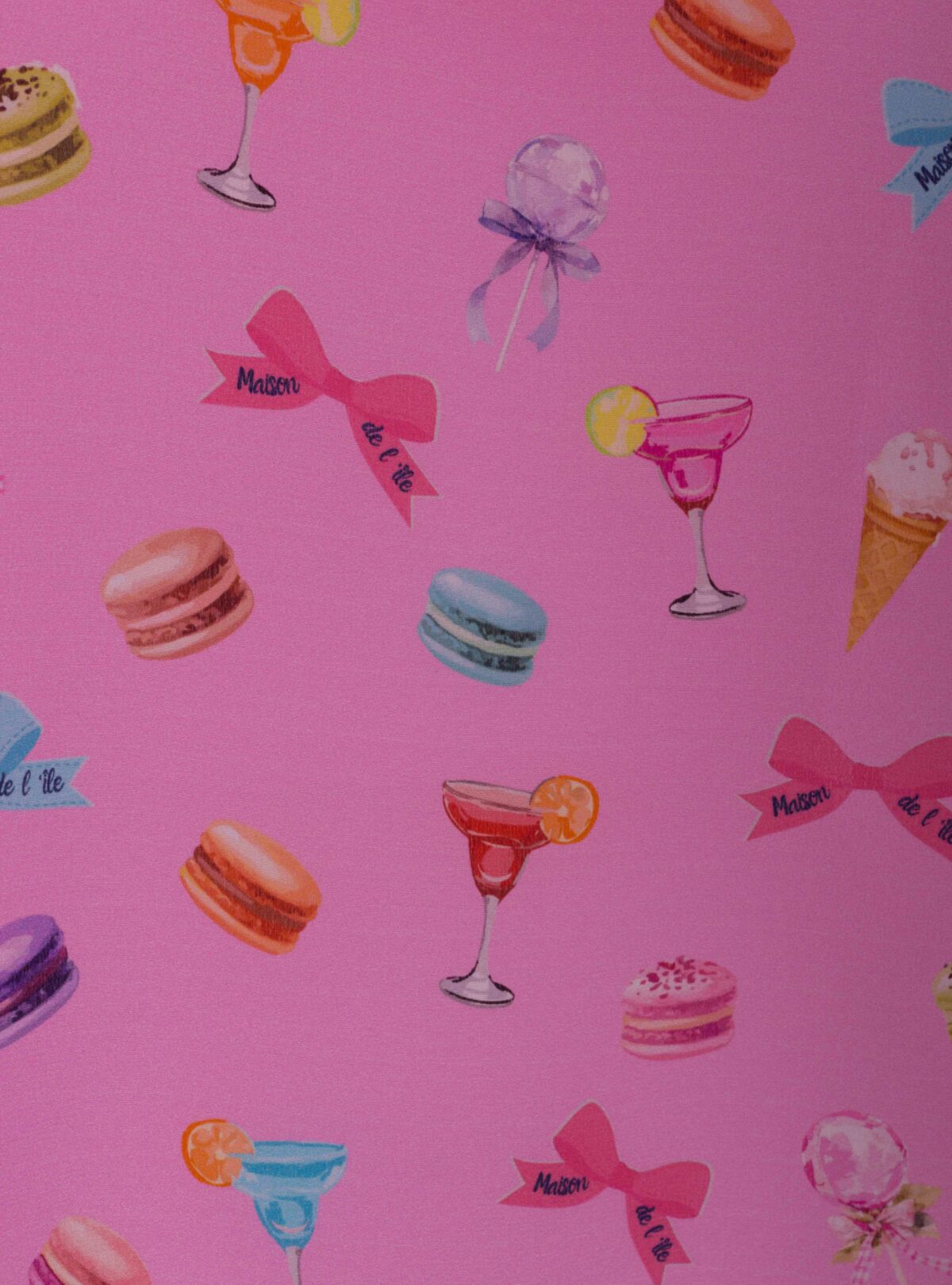 Schluppenbluse mit Macarons-Print – Maison de l’île