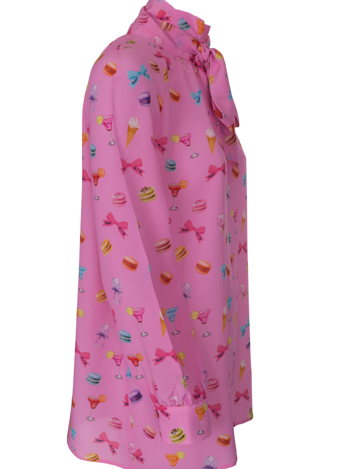 Schluppenbluse mit Macarons-Print – Maison de l’île