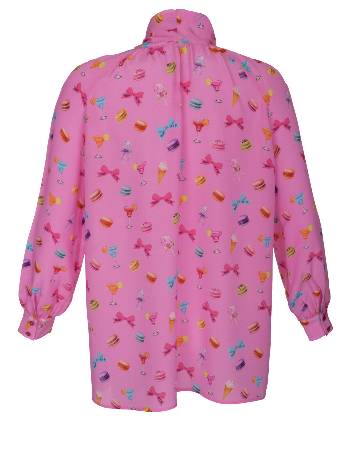 Schluppenbluse mit Macarons-Print – Maison de l’île