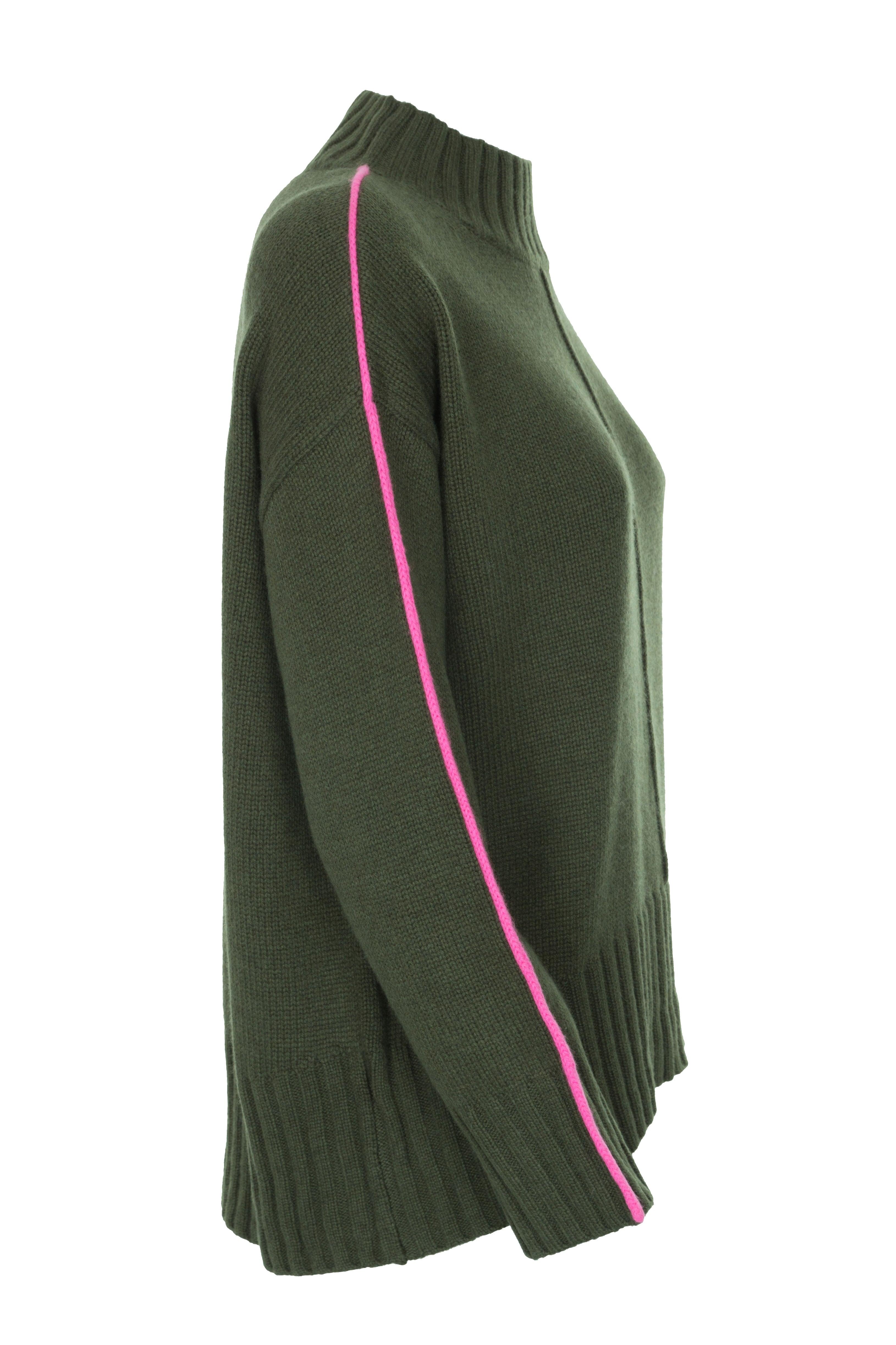 Feinstrick-Pullover mit markanten Kontraststreifen
