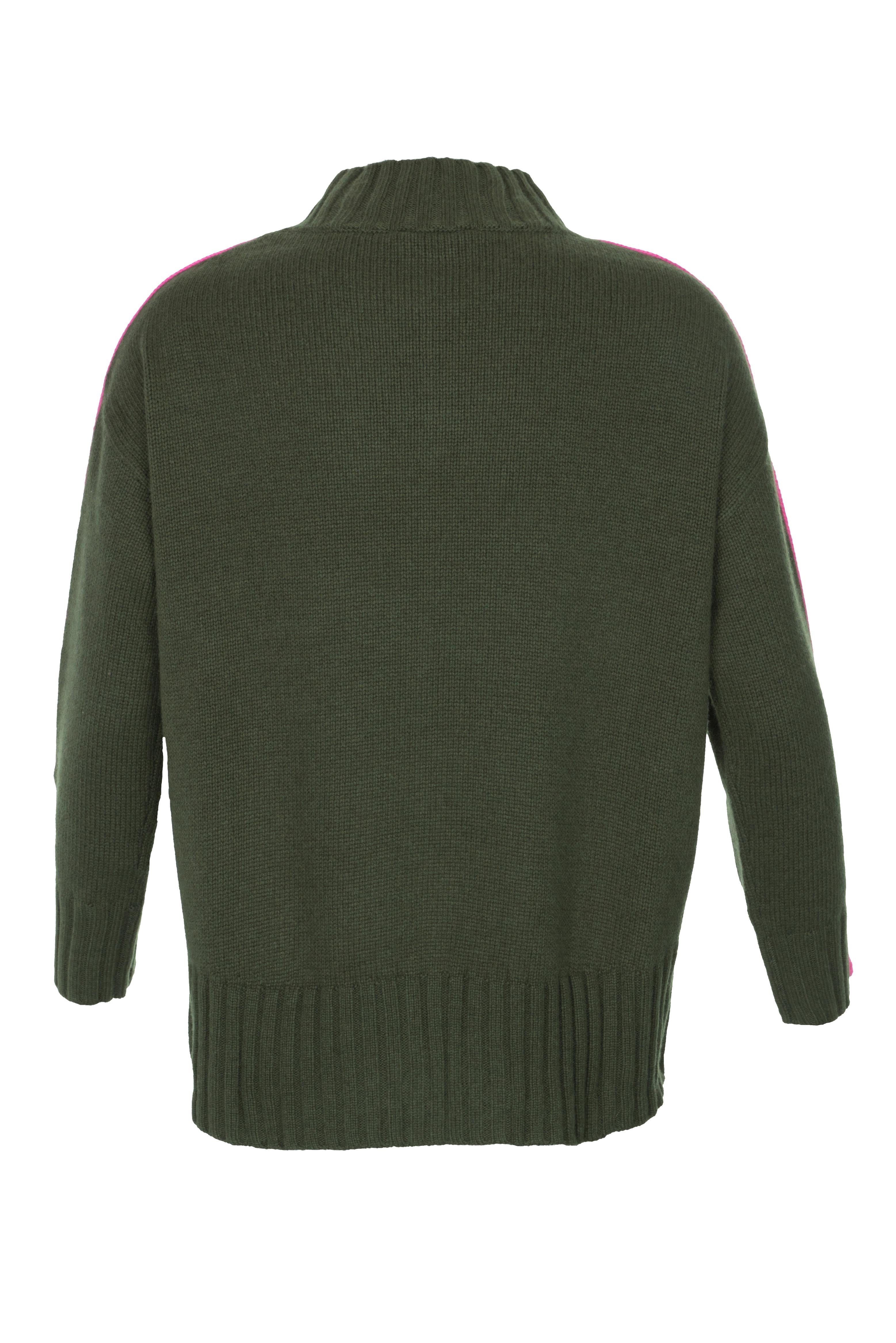 Feinstrick-Pullover mit markanten Kontraststreifen