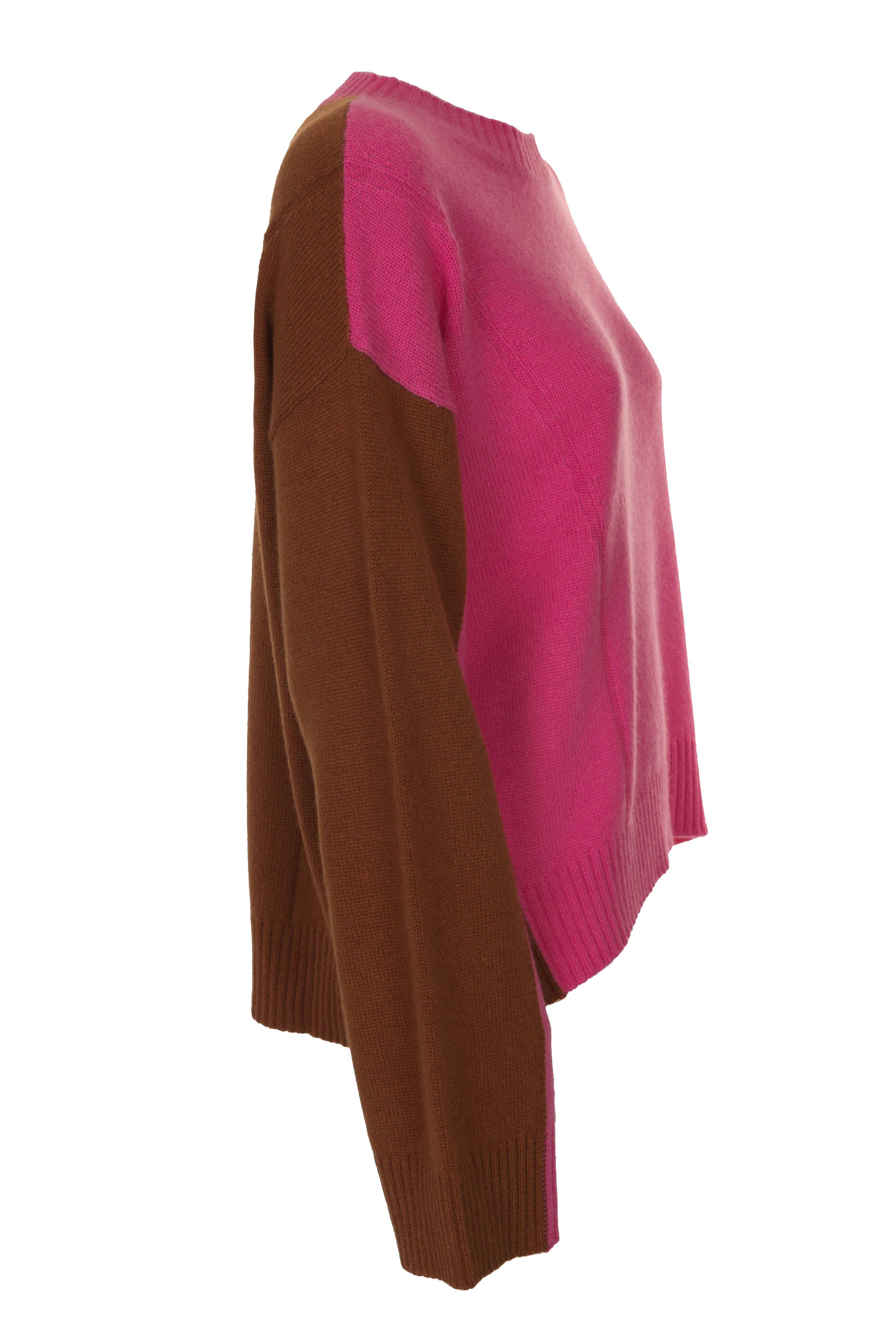 Pullover 2-farbig mit Trompetenärmeln