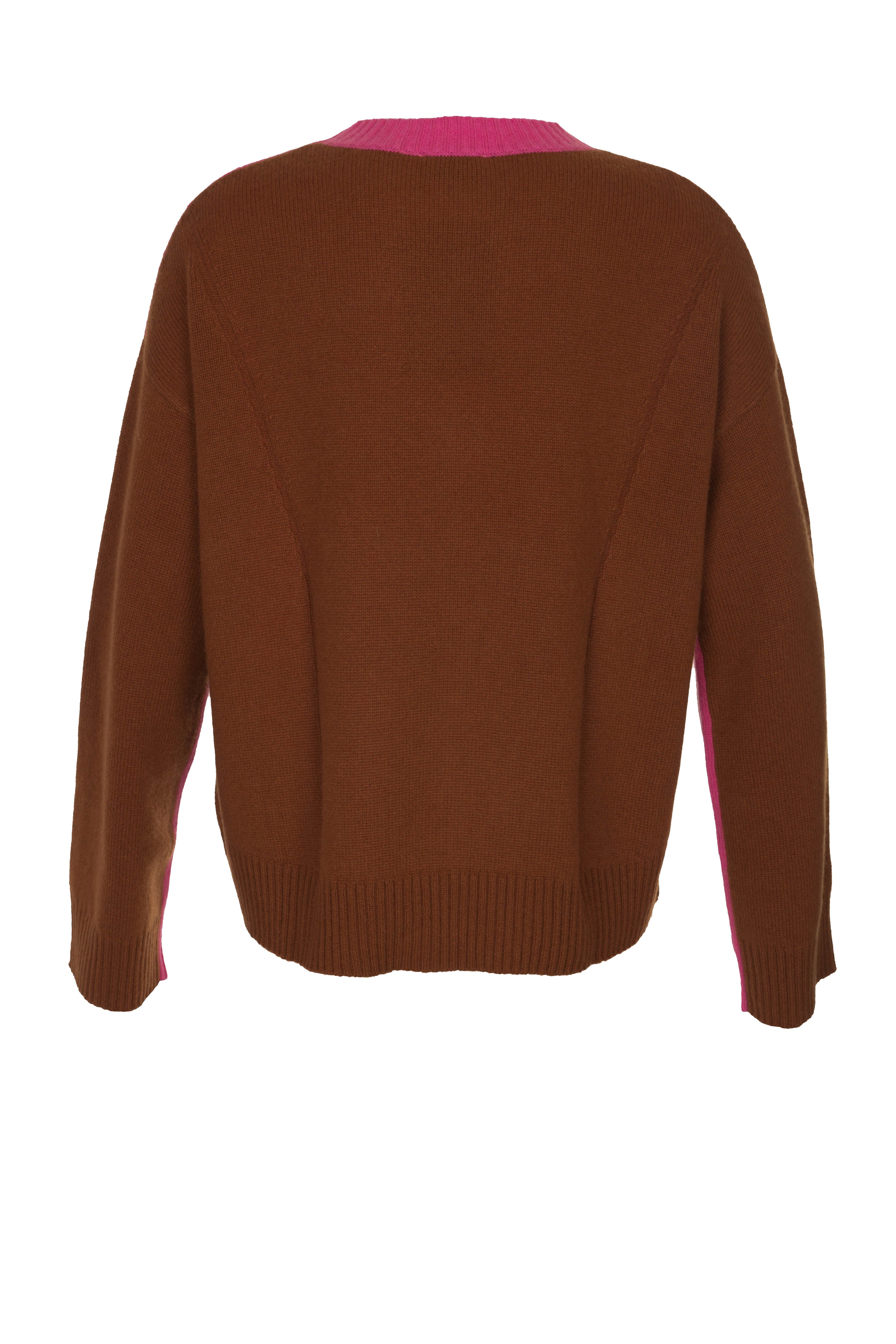 Pullover 2-farbig mit Trompetenärmeln