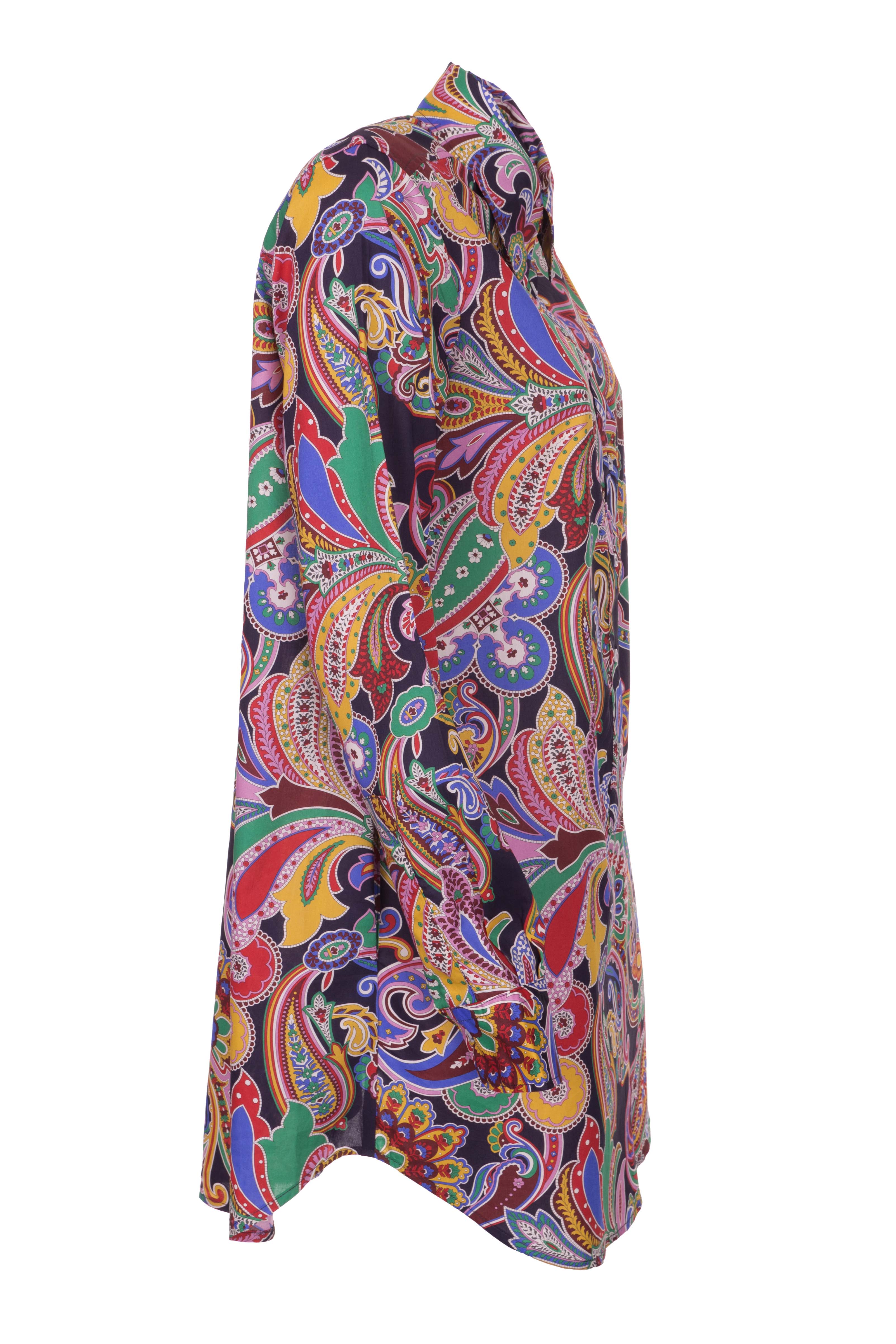 Longbluse aus reiner Baumwolle PAISLEY