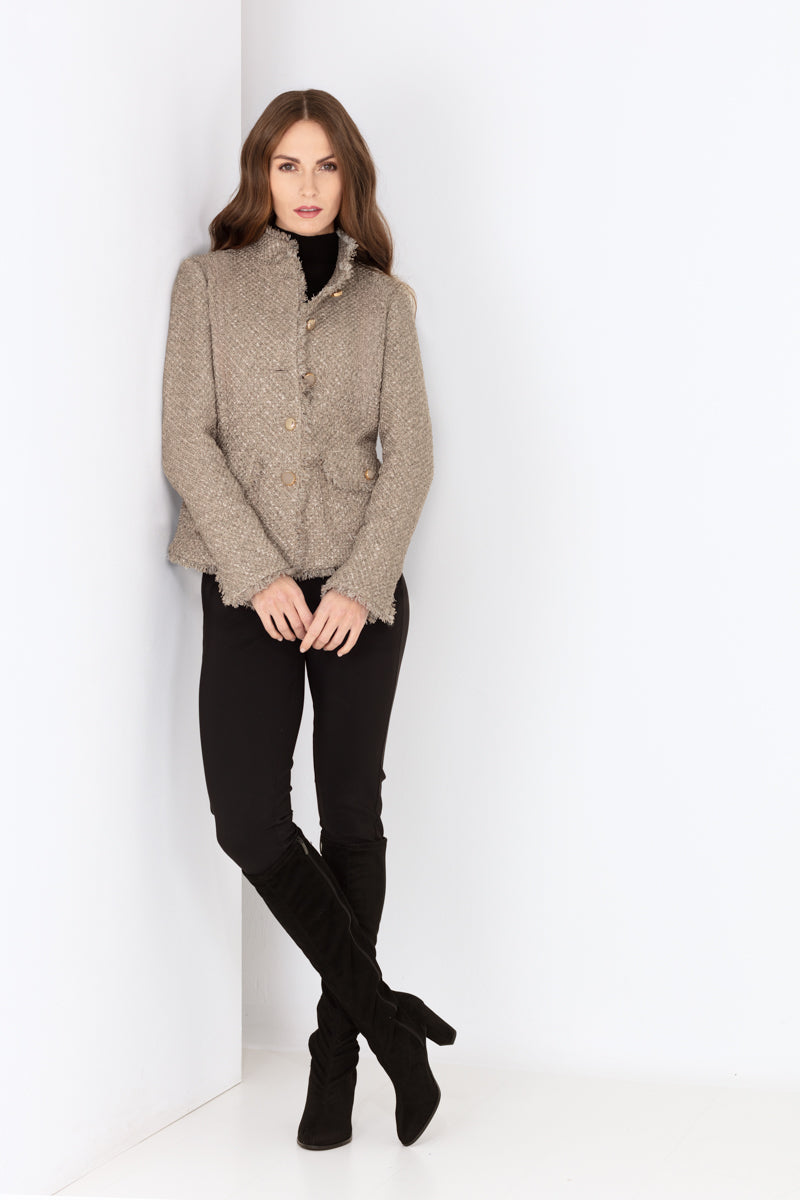 Bouclé-Blazer JUDY taupe