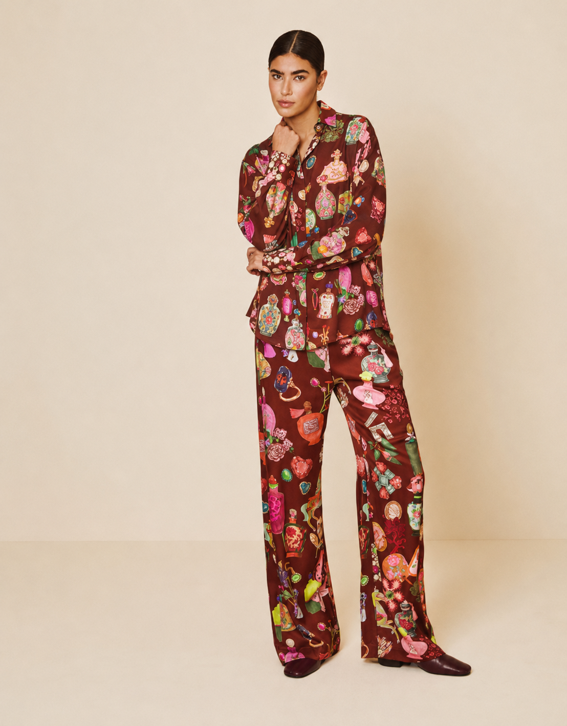 BRESSA Print-Hemdbluse „Parfum Bottles“ Viskose
