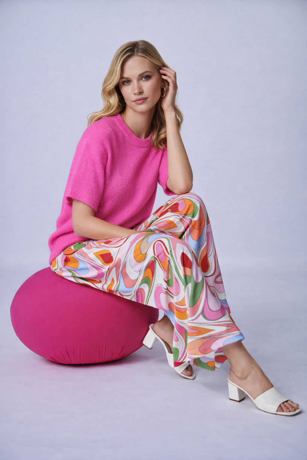 Baumwoll-Cashmerepullover kurzarm