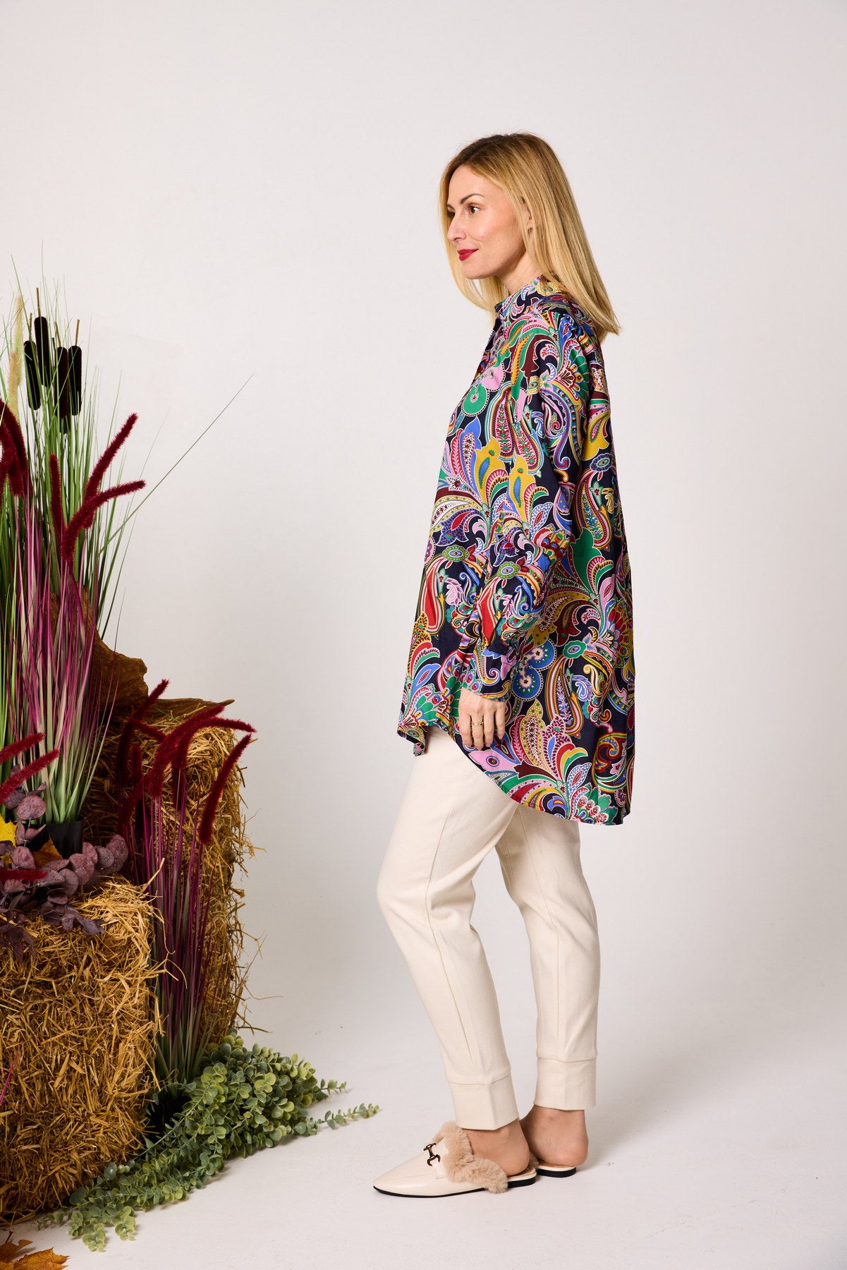 Longbluse aus reiner Baumwolle PAISLEY