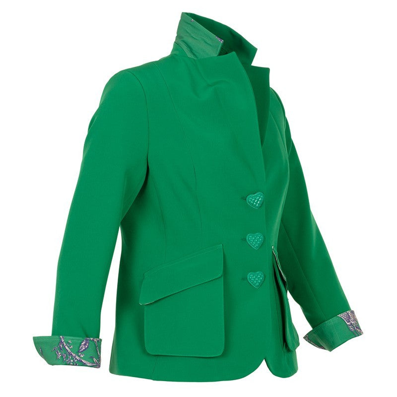 MAIDEN LANE Blazer HELEN grün mit Herzknöpfen