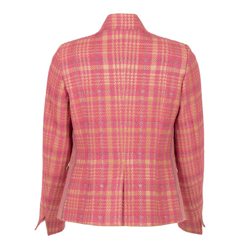 HILLARY Blazer – Rosa Jacquard Blazer mit Lurexdetails
