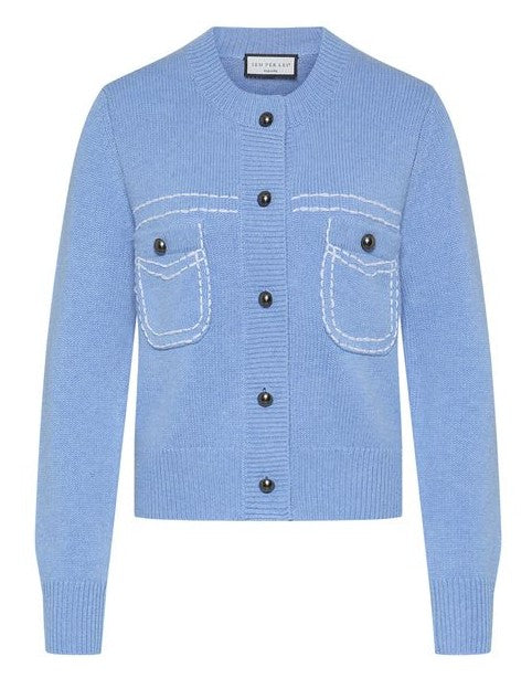 Maritimer Cardigan – Luxuriöser Merino-Cashmere-Mix