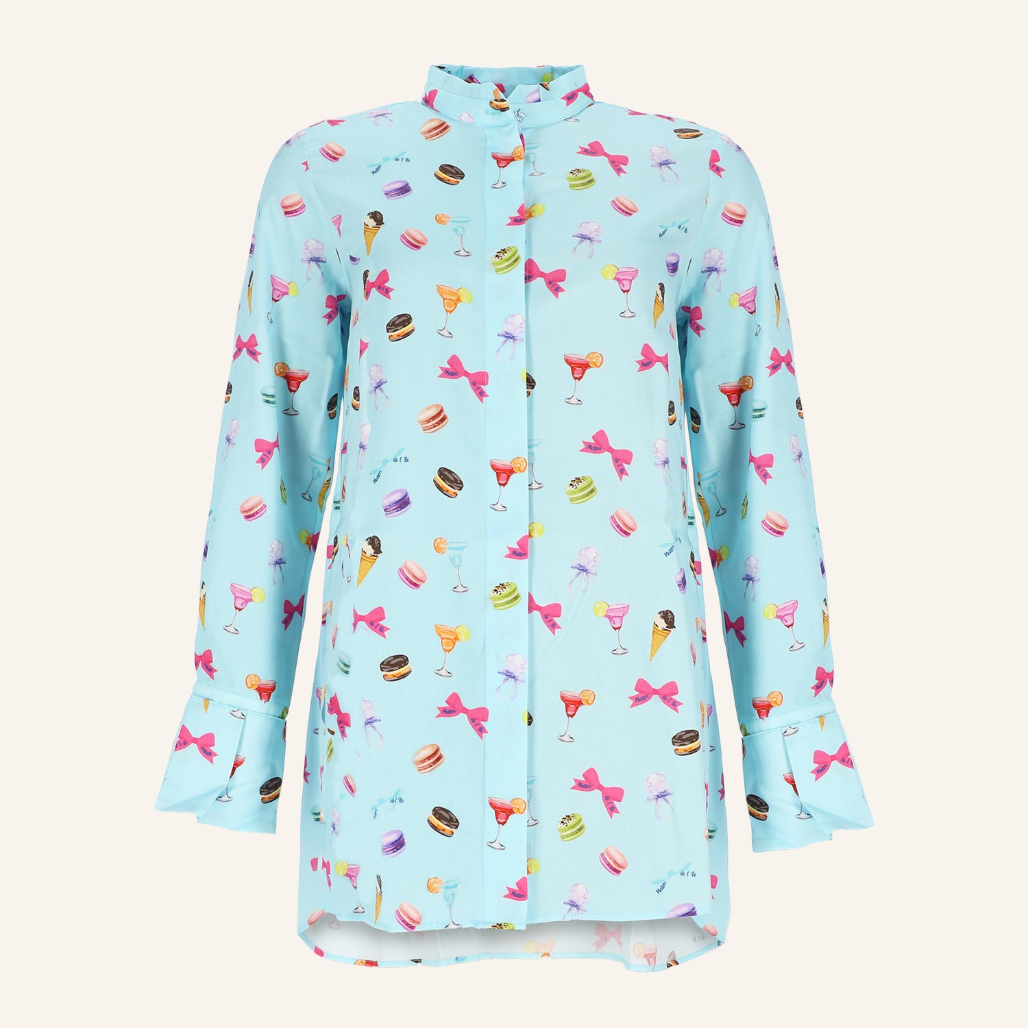 Tunika mit Macarons-Print MARA Lyocell