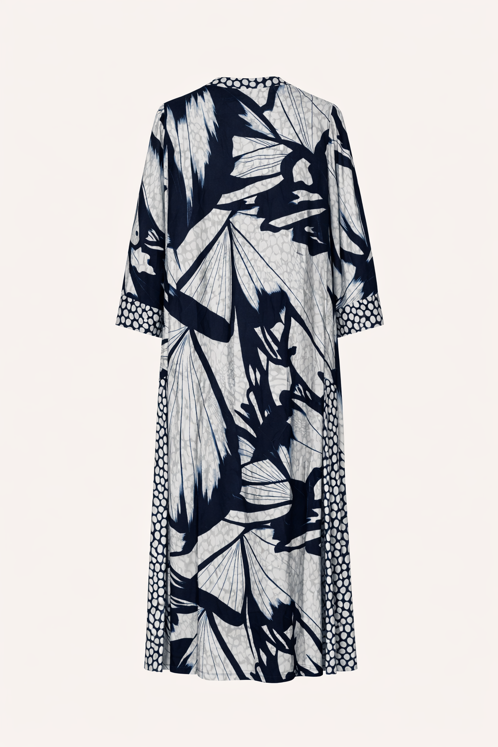 Floral gemustertes Maxi Kaftankleid marineblau