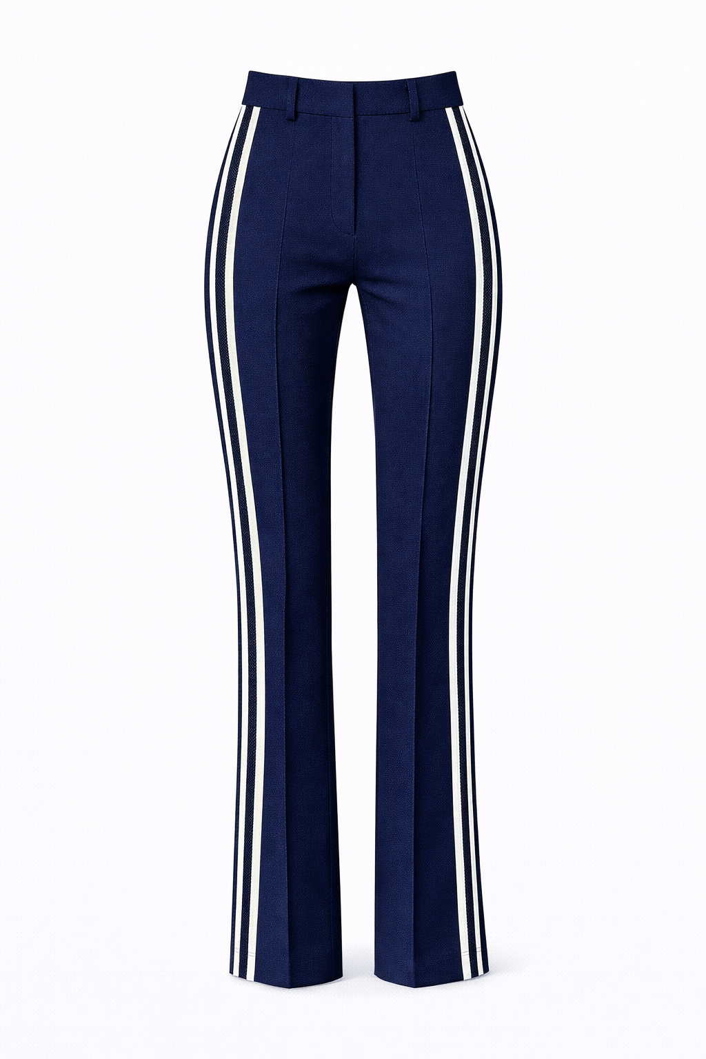 Kick-flared Pants IVY ecru & marine mit Galonstreifen