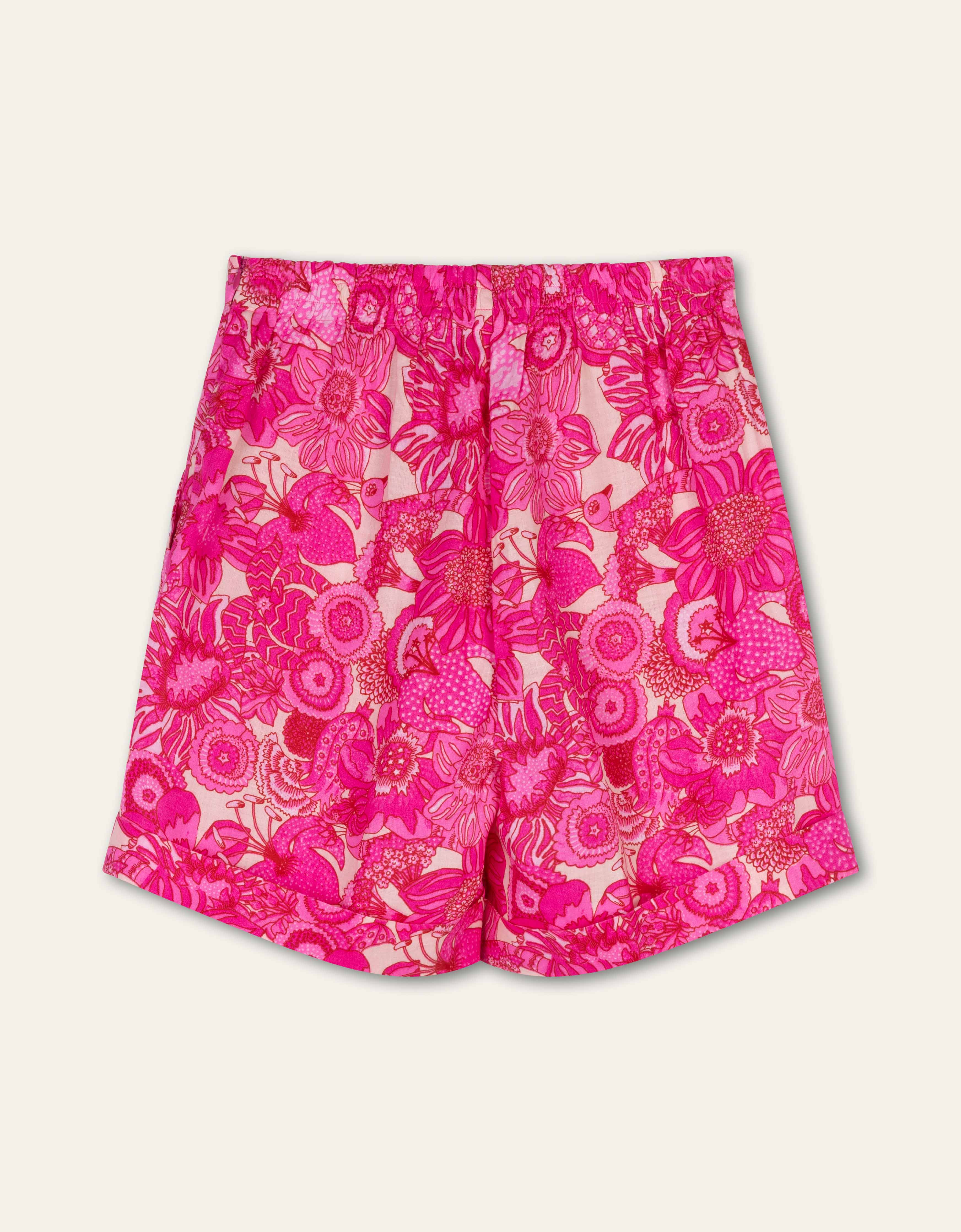 OILILY Leinenshorts PINK FLOWER GARDEN
