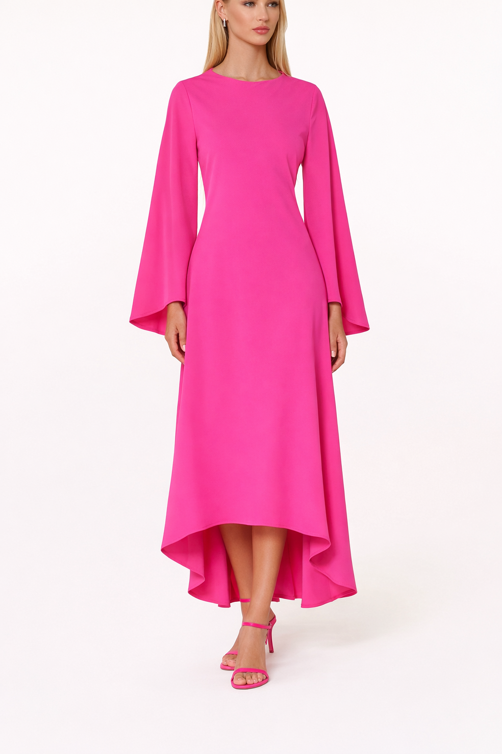 Elegantes Maxikleid mit Cape-Ärmeln in 3 Farben