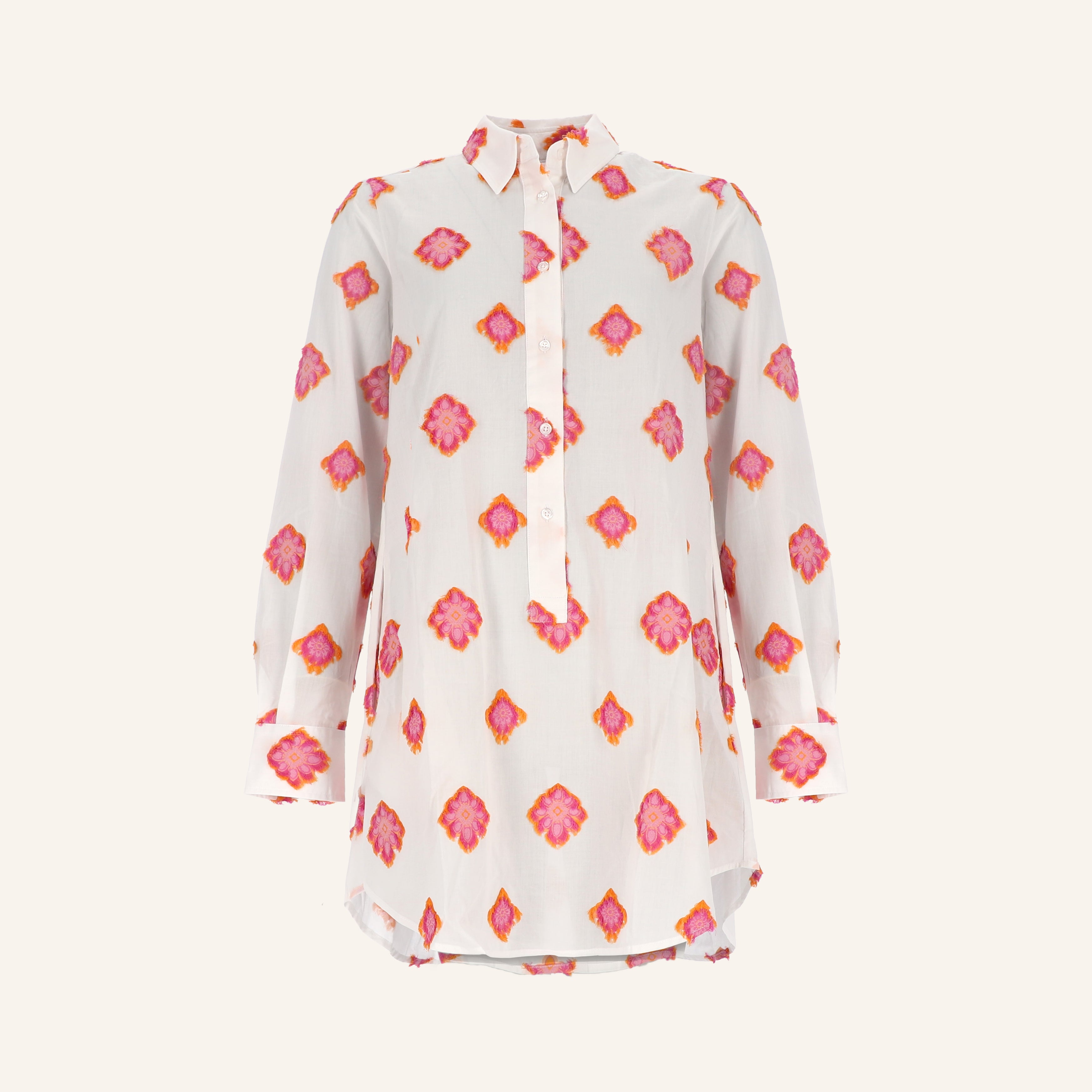 Federleichte Longbluse aus edlem Baumwollbatist in 3 Farben