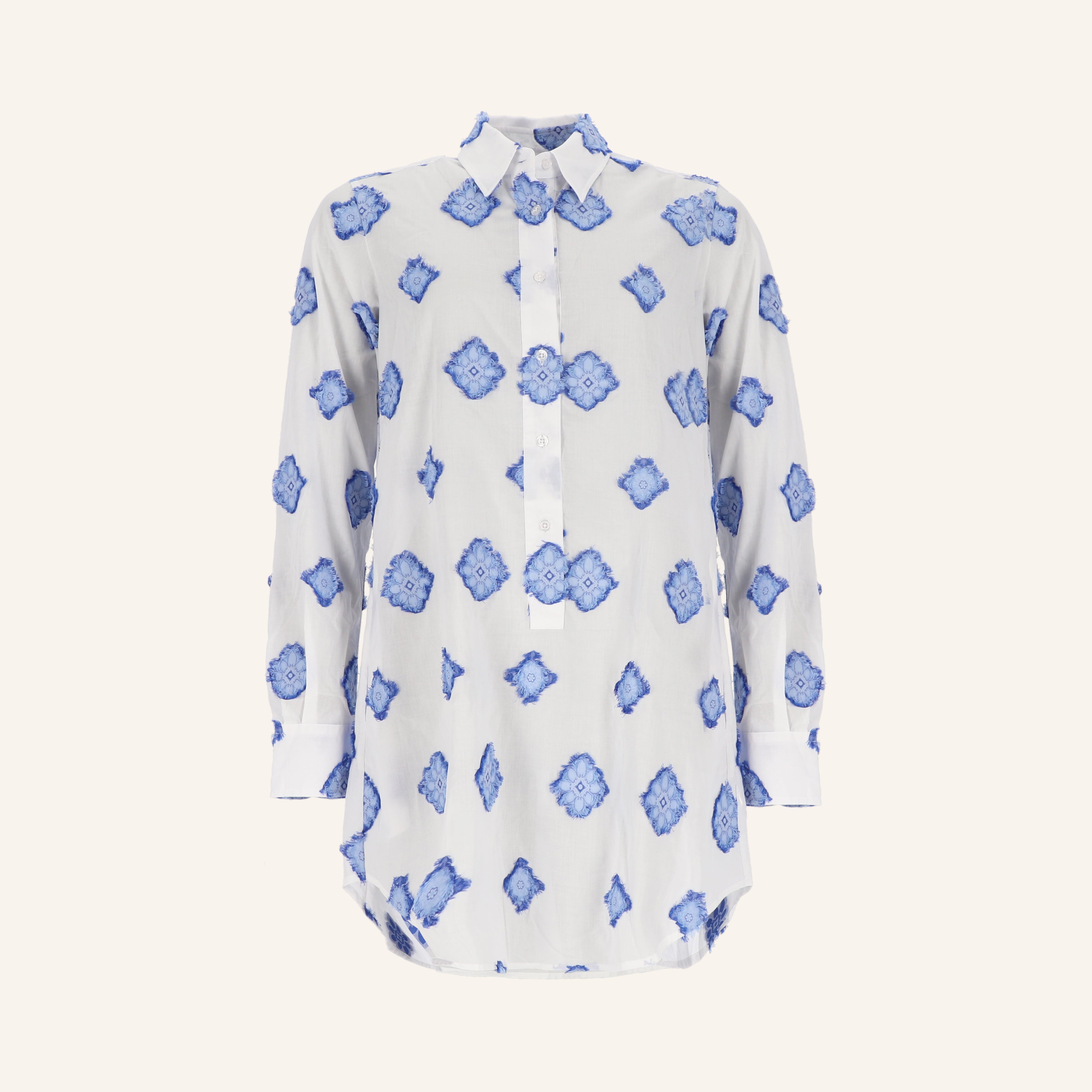 Federleichte Longbluse aus edlem Baumwollbatist in 3 Farben