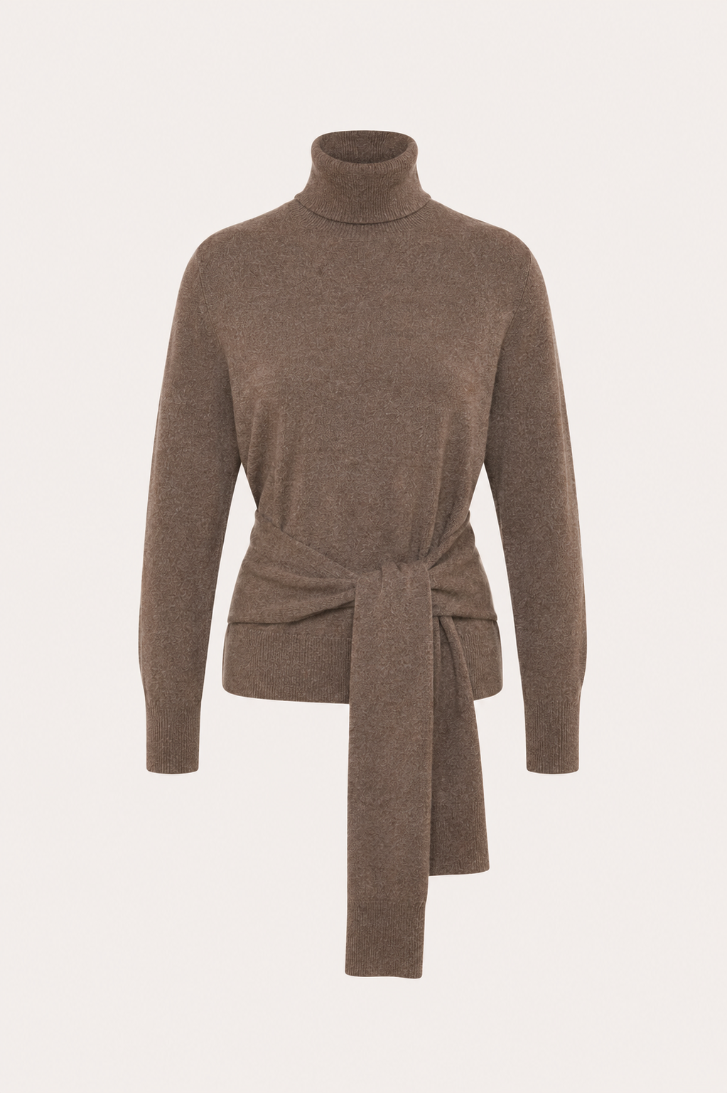 Taillierter Rollkragen-Pullover mit "Cacheur"