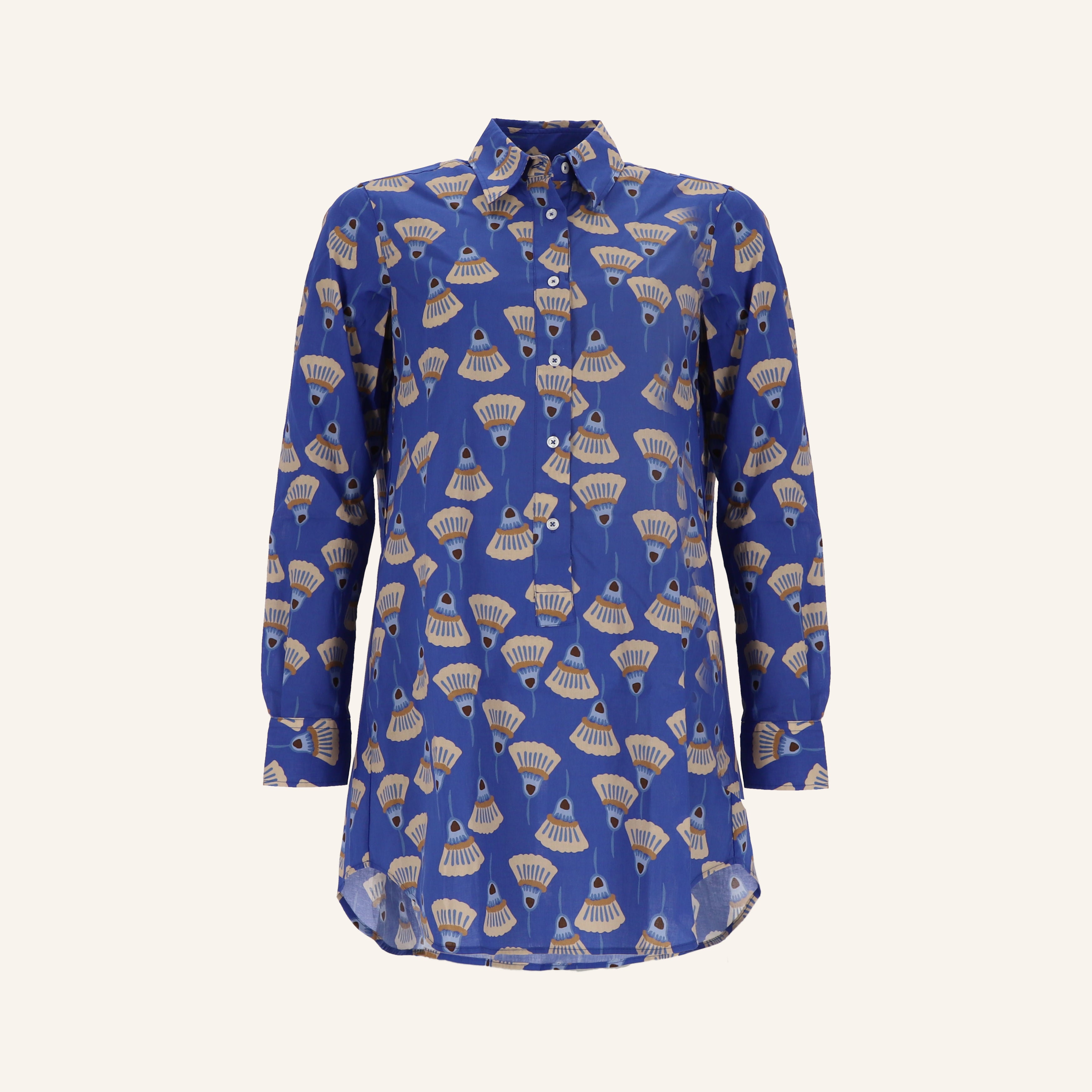 Longbluse aus reiner Baumwolle KUMQUATS