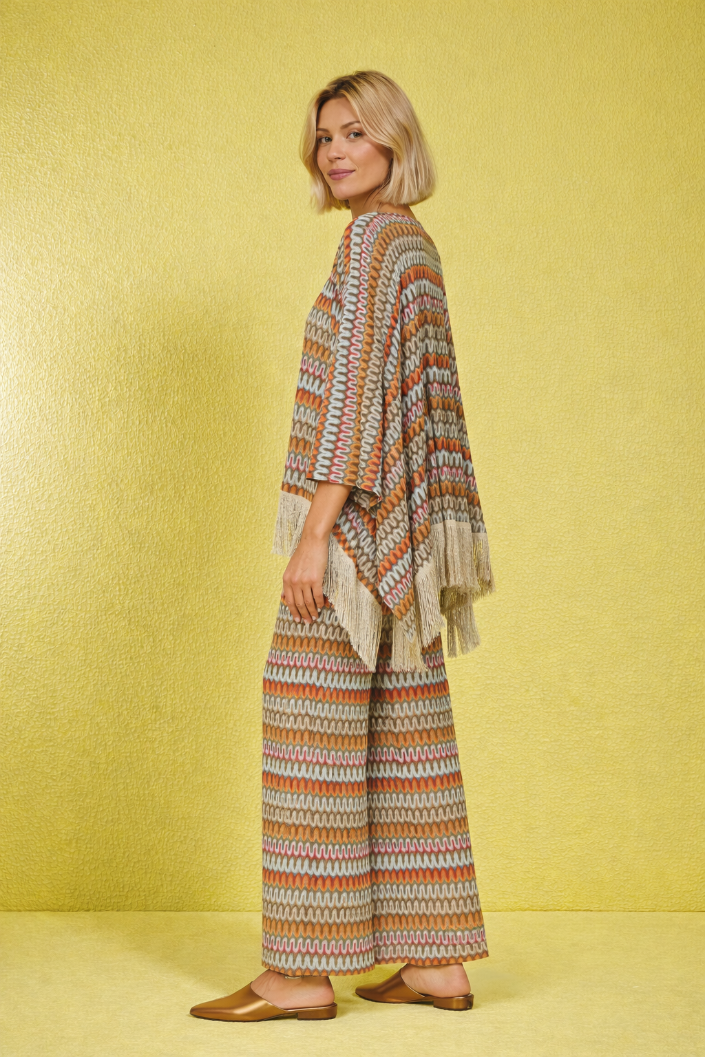 Ajour-Tunika/Poncho im Missoni Stil
